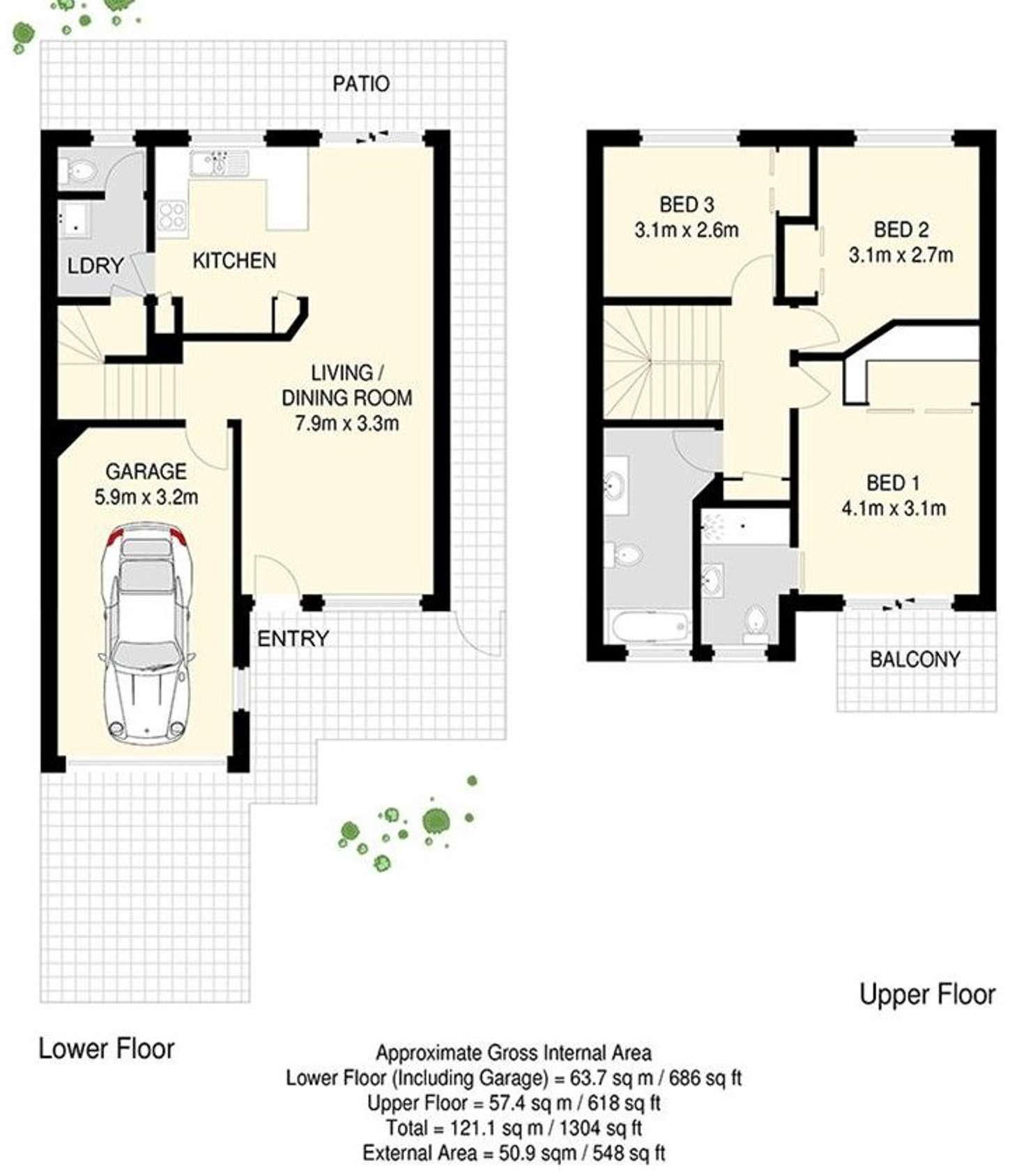 Floorplan of Homely townhouse listing, 104/28 Moriarty Place, Bald Hills QLD 4036