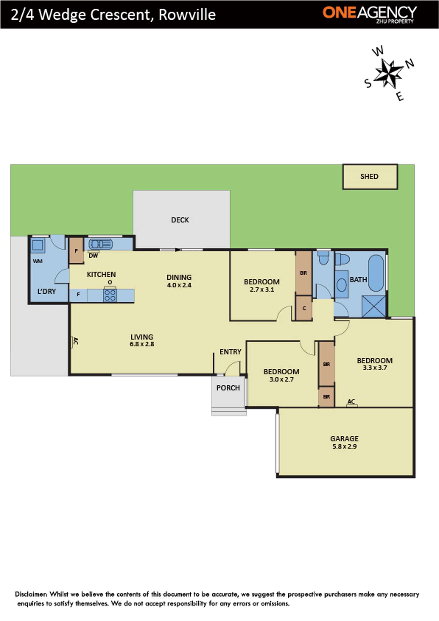 Floorplan of Homely unit listing, 2/4 Wedge Crescent, Rowville VIC 3178