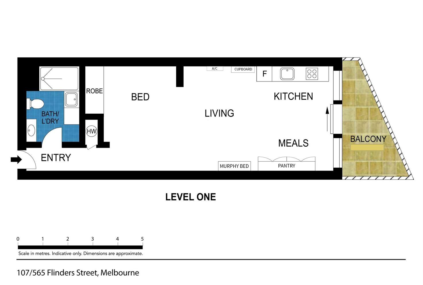 Floorplan of Homely apartment listing, 107/565 Flinders Street, Melbourne VIC 3000