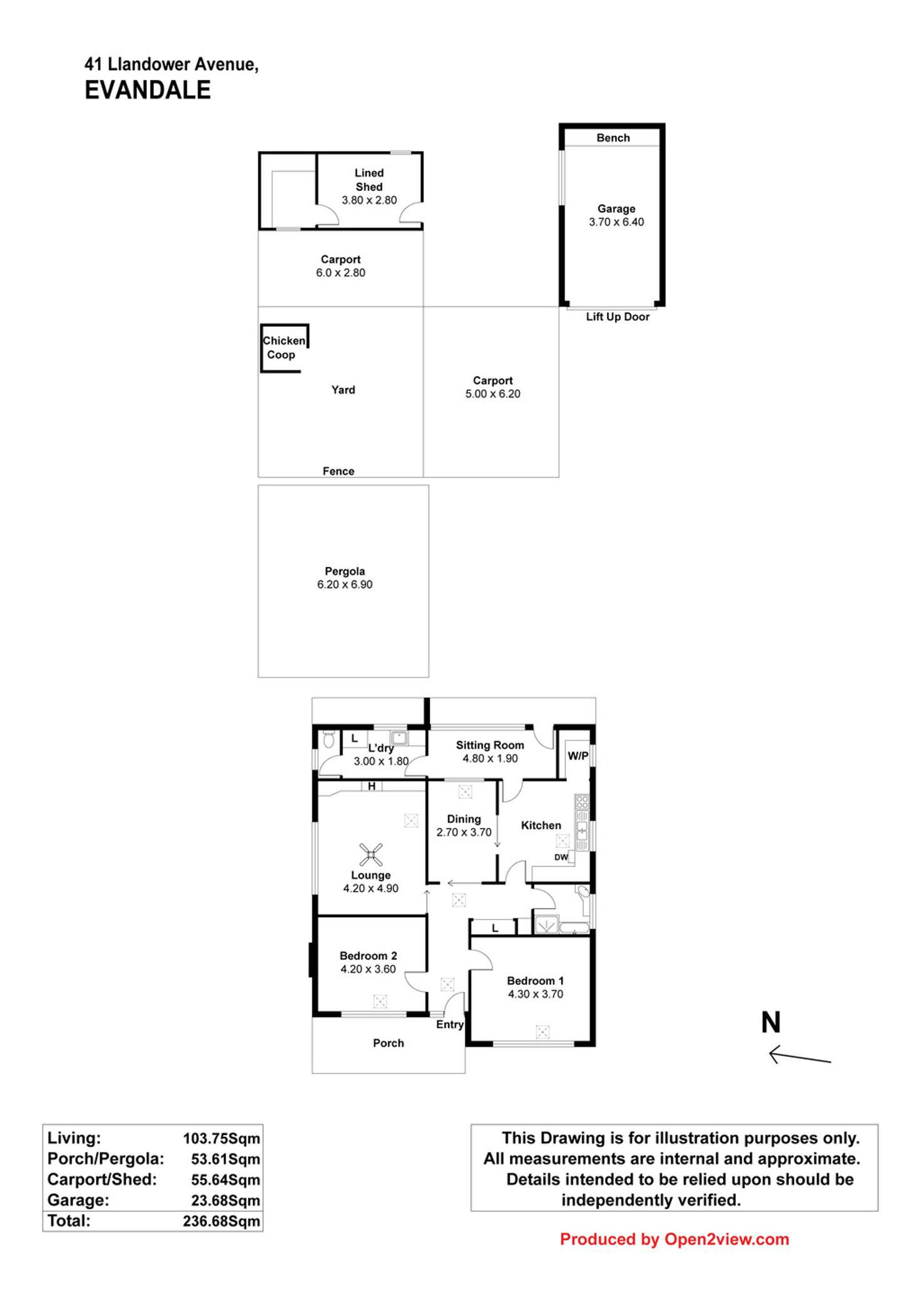 Floorplan of Homely house listing, 41 Llandower Avenue, Evandale SA 5069