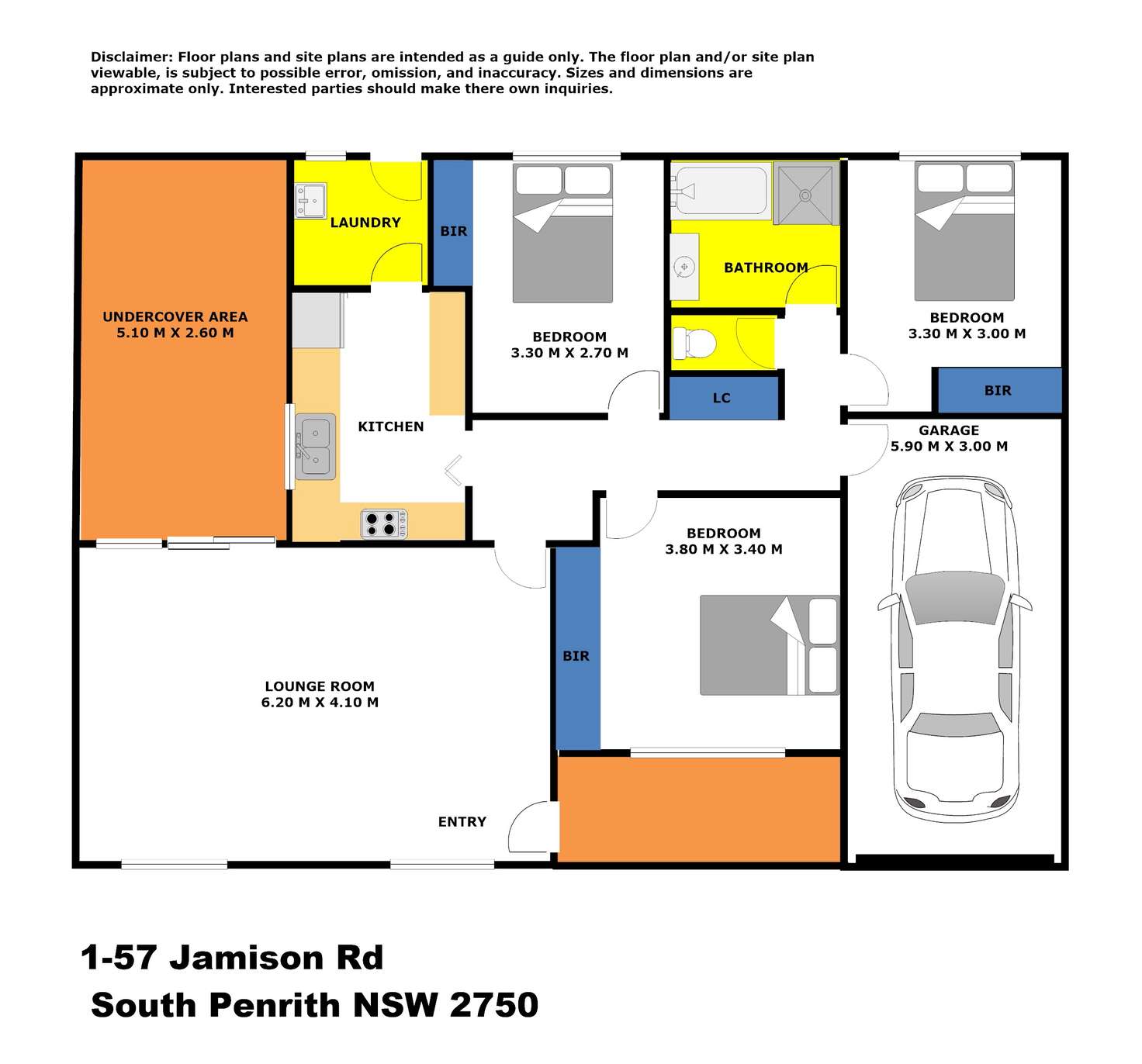 Floorplan of Homely villa listing, 1/57 Jamison Road, Kingswood NSW 2747