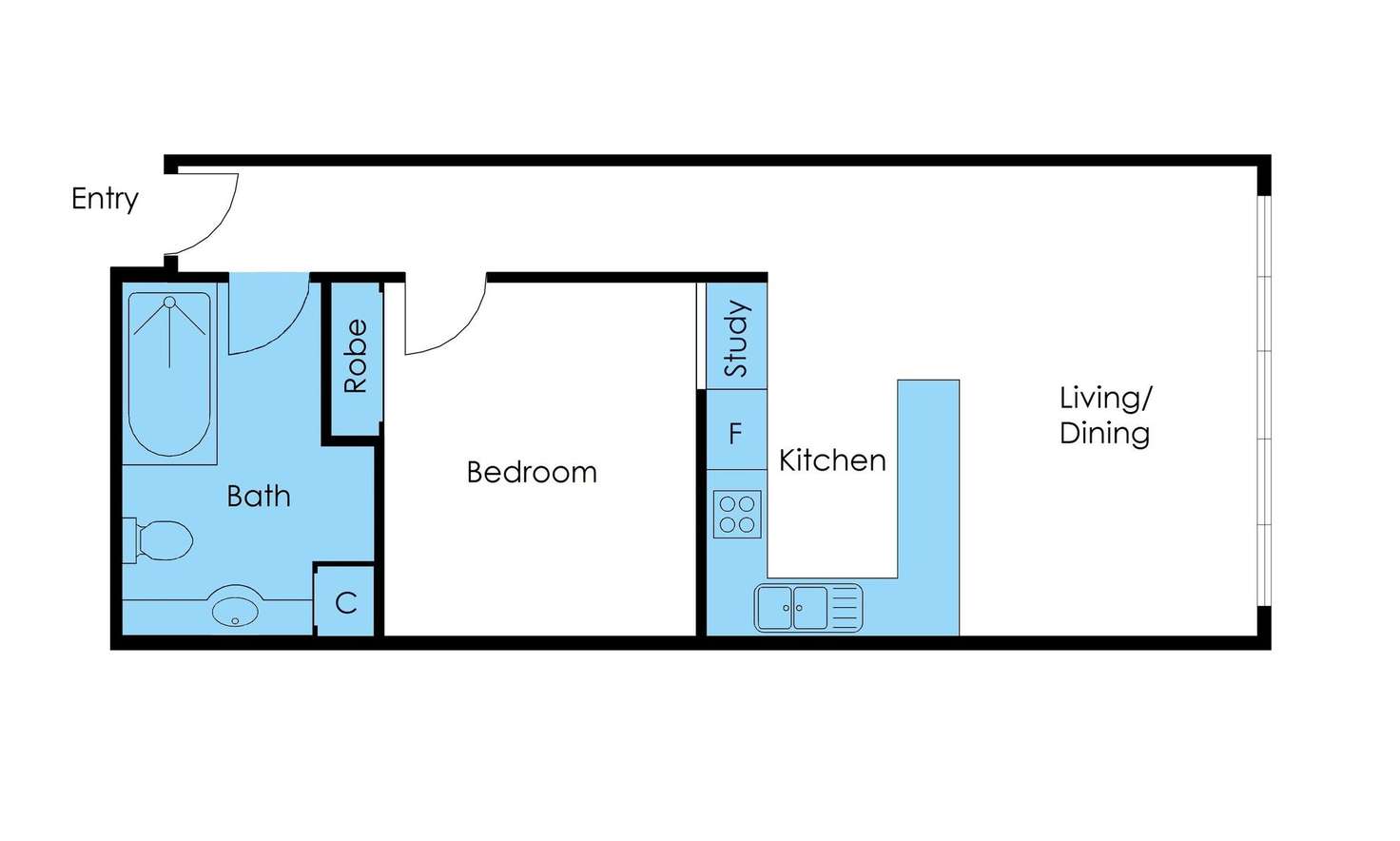 Floorplan of Homely apartment listing, B2/57 Flinders Lane, Melbourne VIC 3000