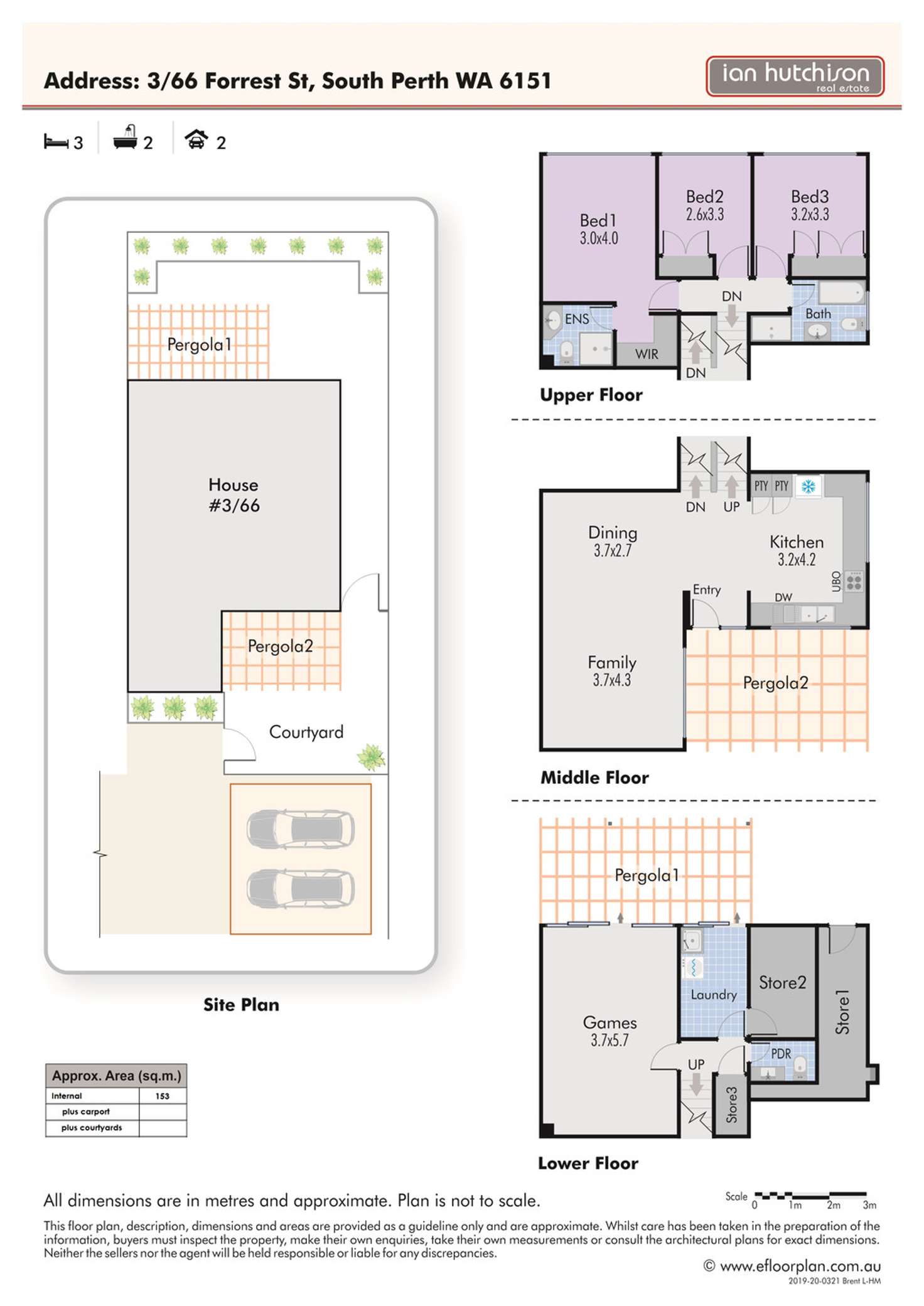 Floorplan of Homely townhouse listing, 3/66 Forrest Street, South Perth WA 6151