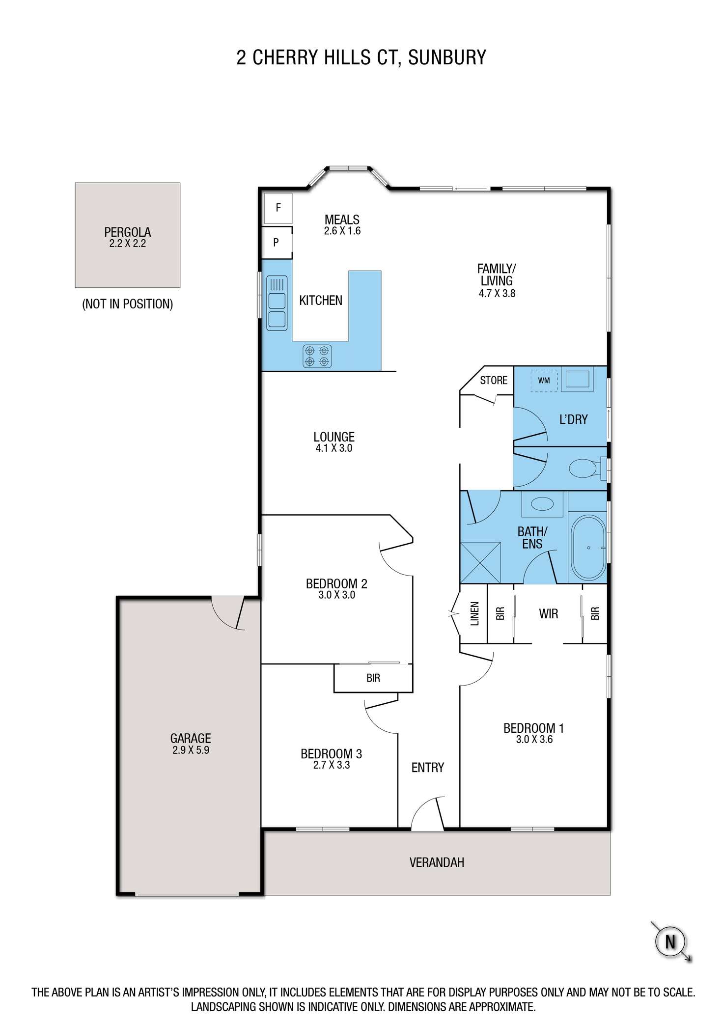 Floorplan of Homely house listing, 2 Cherry Hills Court, Sunbury VIC 3429