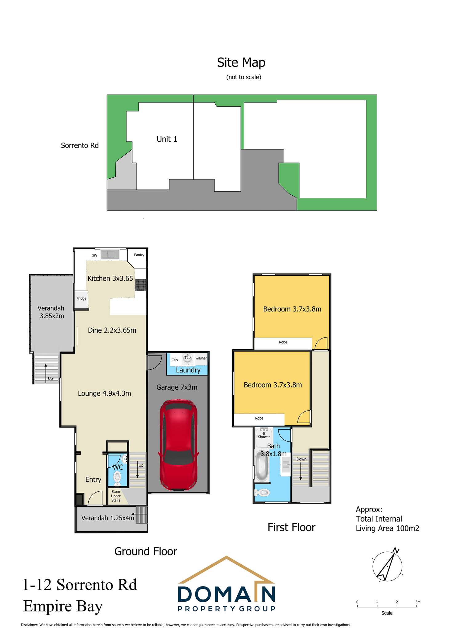 Floorplan of Homely townhouse listing, 1/12 Sorrento Road, Empire Bay NSW 2257