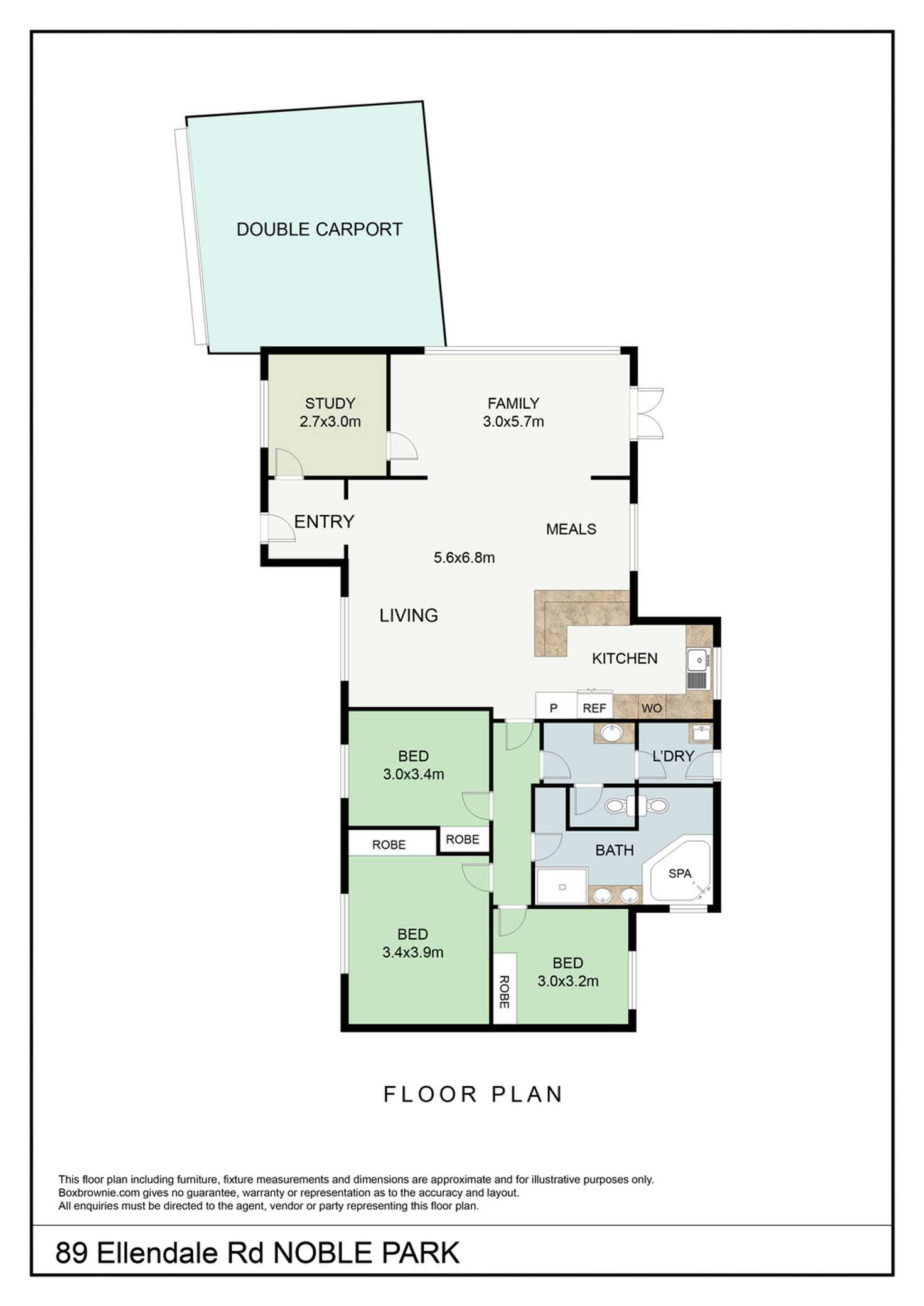 Floorplan of Homely house listing, 89 Ellendale Road, Noble Park VIC 3174