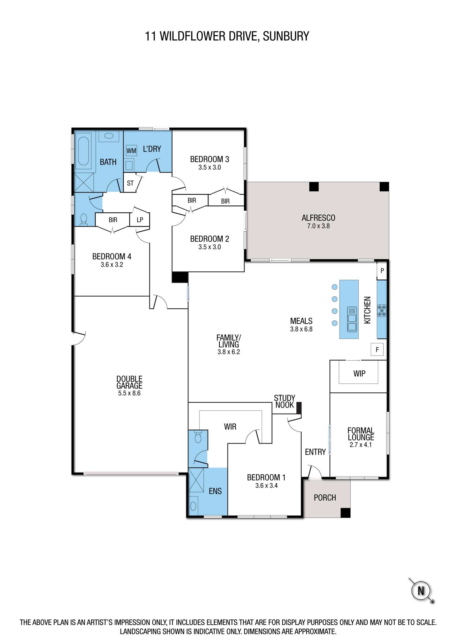 Floorplan of Homely house listing, 11 Wildflower Drive, Sunbury VIC 3429