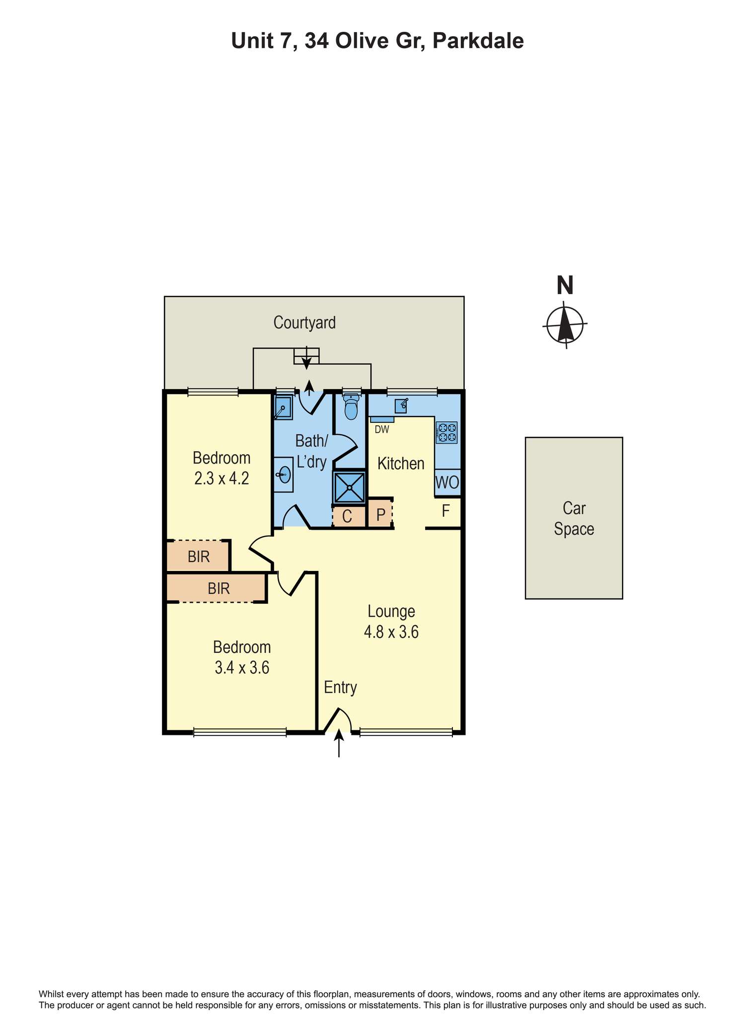 Floorplan of Homely unit listing, 7/34 Olive Grove, Parkdale VIC 3195