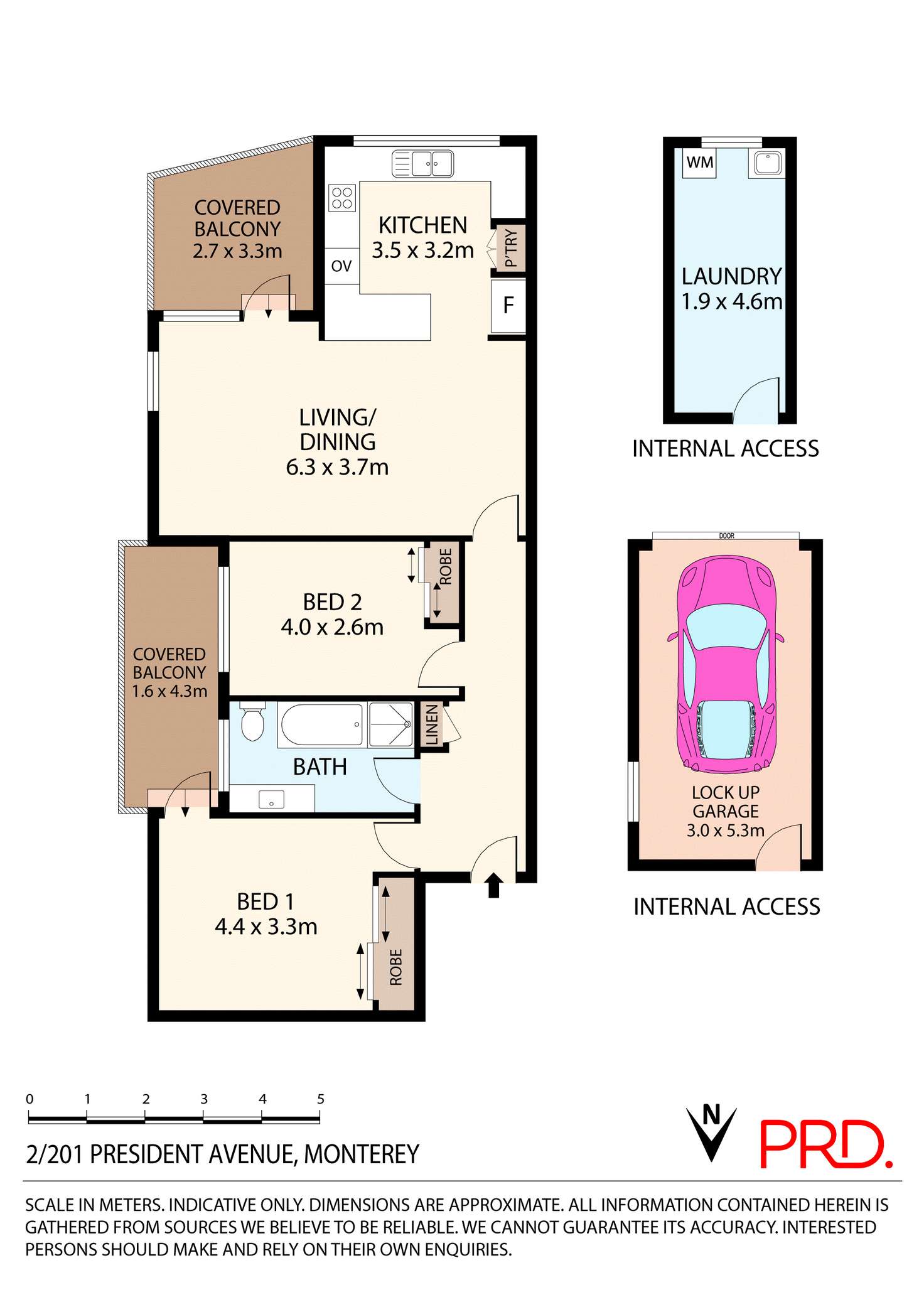 Floorplan of Homely apartment listing, 2/201 President Avenue, Monterey NSW 2217