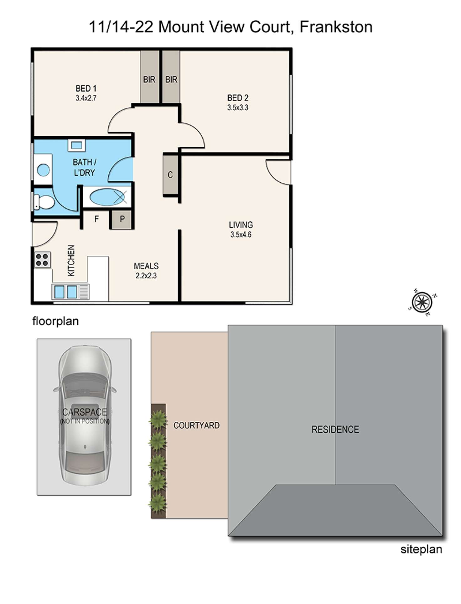 Floorplan of Homely unit listing, 11/14-22 Mount View Court, Frankston VIC 3199