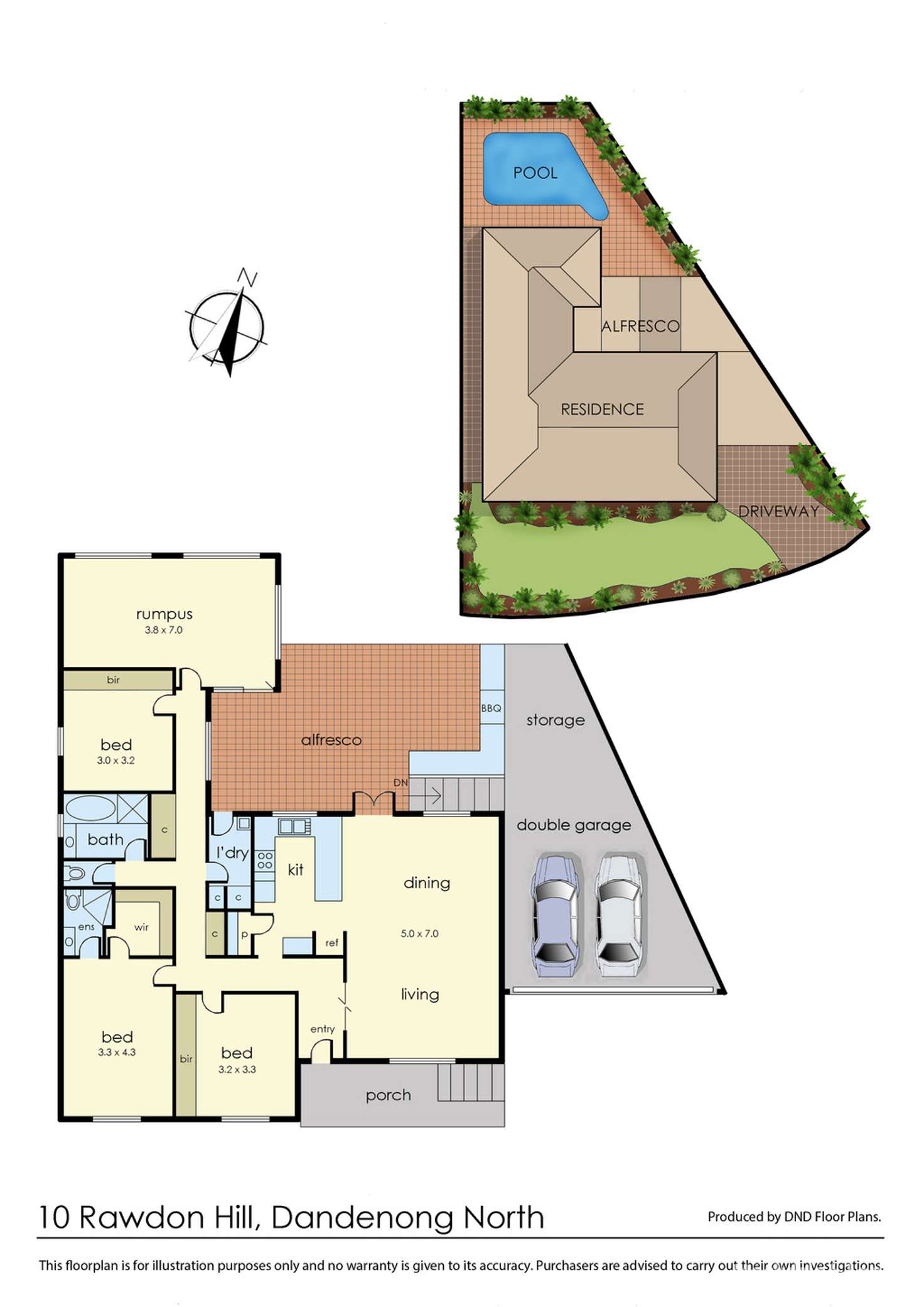 Floorplan of Homely house listing, 10 Rawdon Hill Drive, Dandenong North VIC 3175