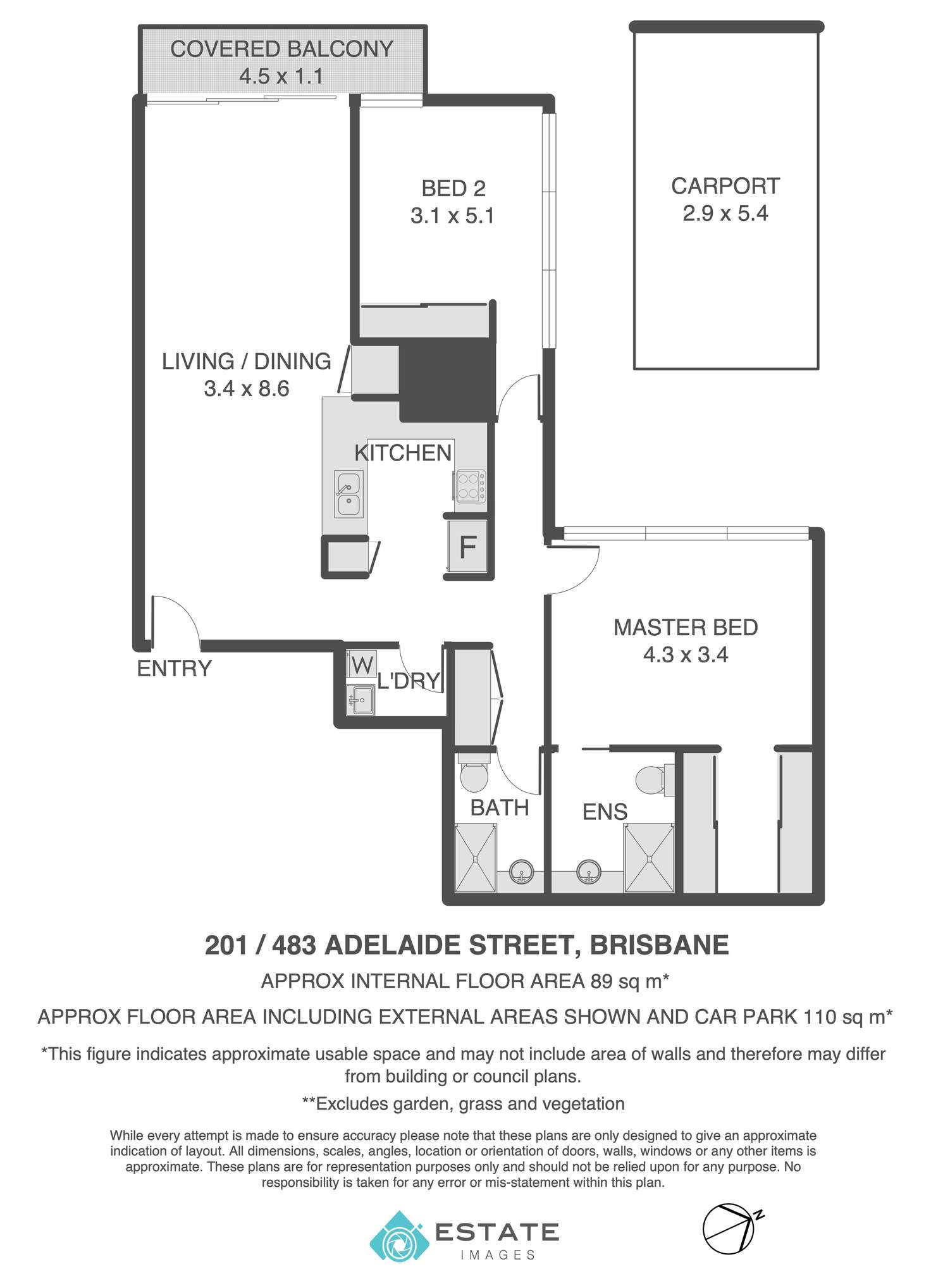 Floorplan of Homely unit listing, 201/483 Adelaide Street, Brisbane City QLD 4000