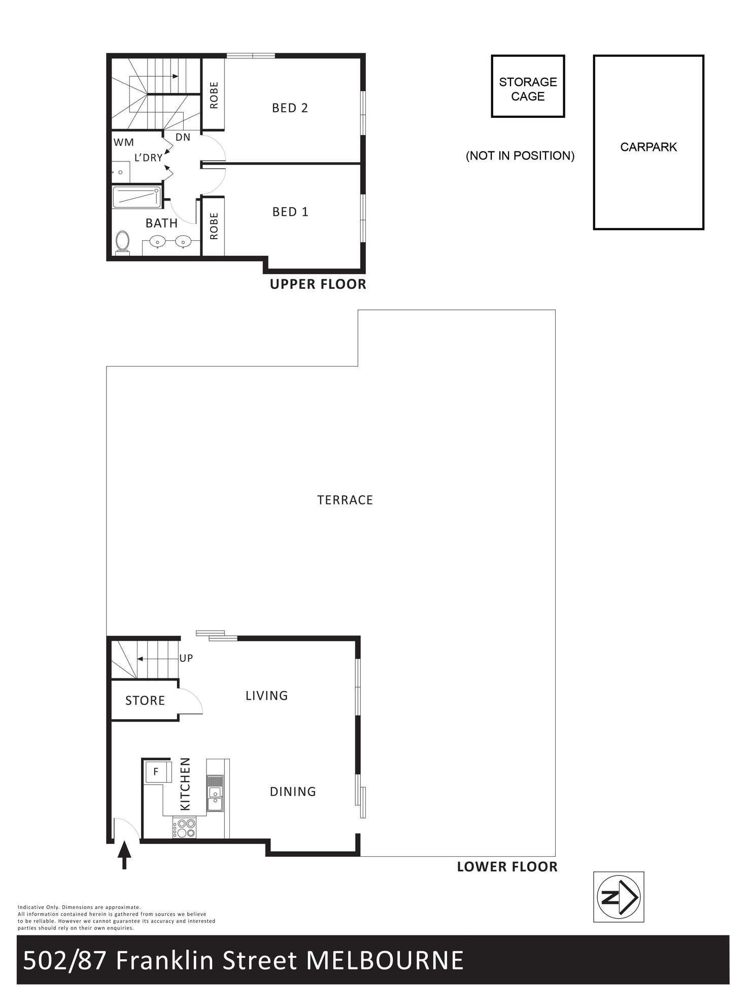 Floorplan of Homely apartment listing, 502/87 Franklin Street, Melbourne VIC 3000