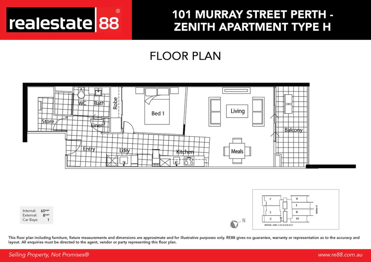 Floorplan of Homely apartment listing, 100/101 Murray Street, Perth WA 6000