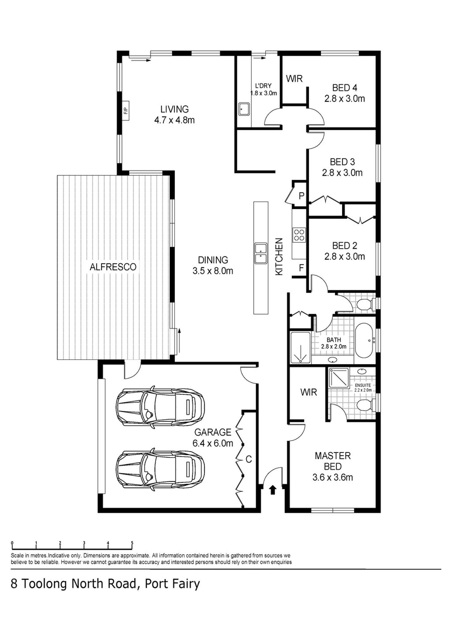 Floorplan of Homely house listing, 8 Toolong North Road, Port Fairy VIC 3284