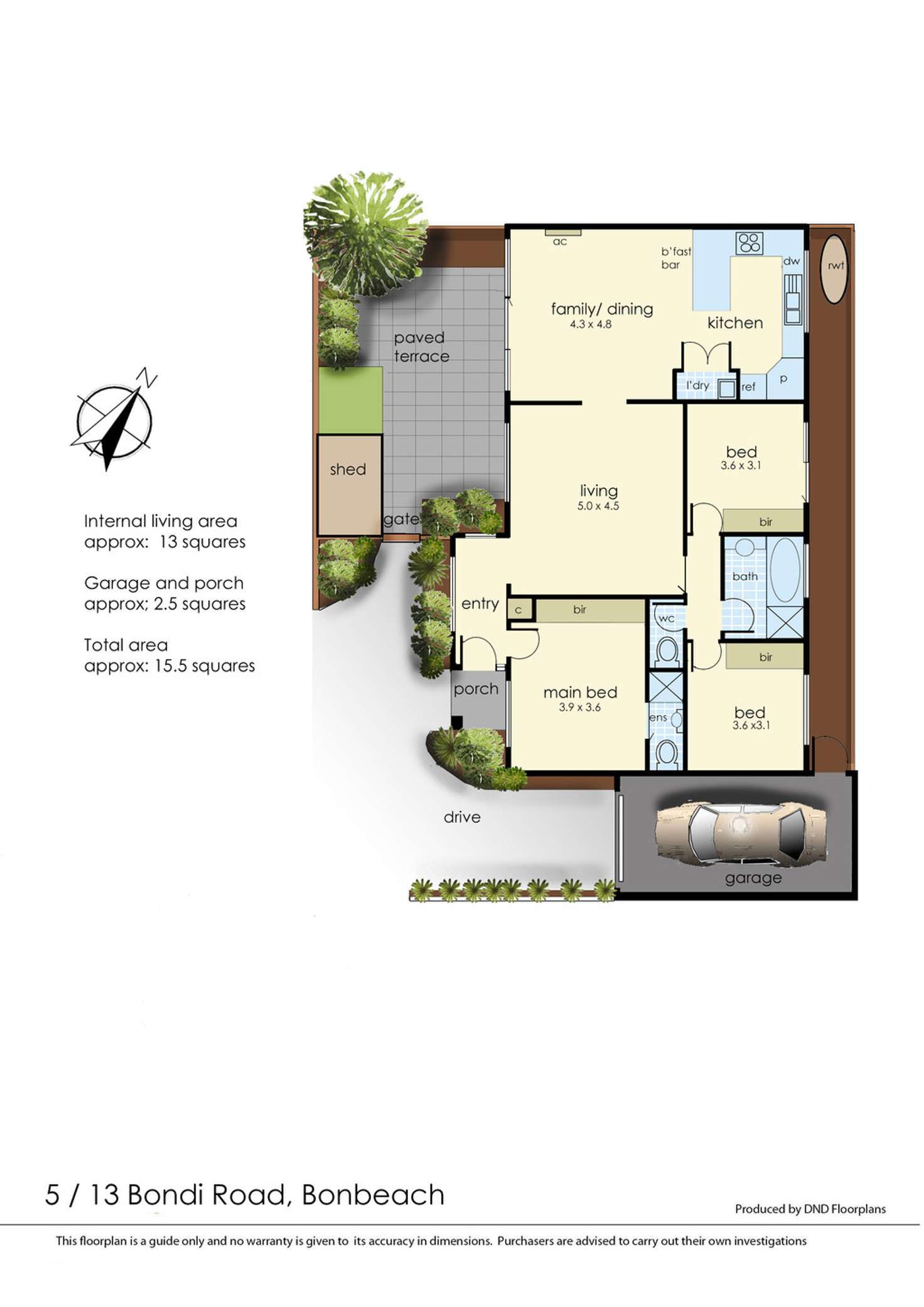 Floorplan of Homely unit listing, 5/13 Bondi Road, Bonbeach VIC 3196