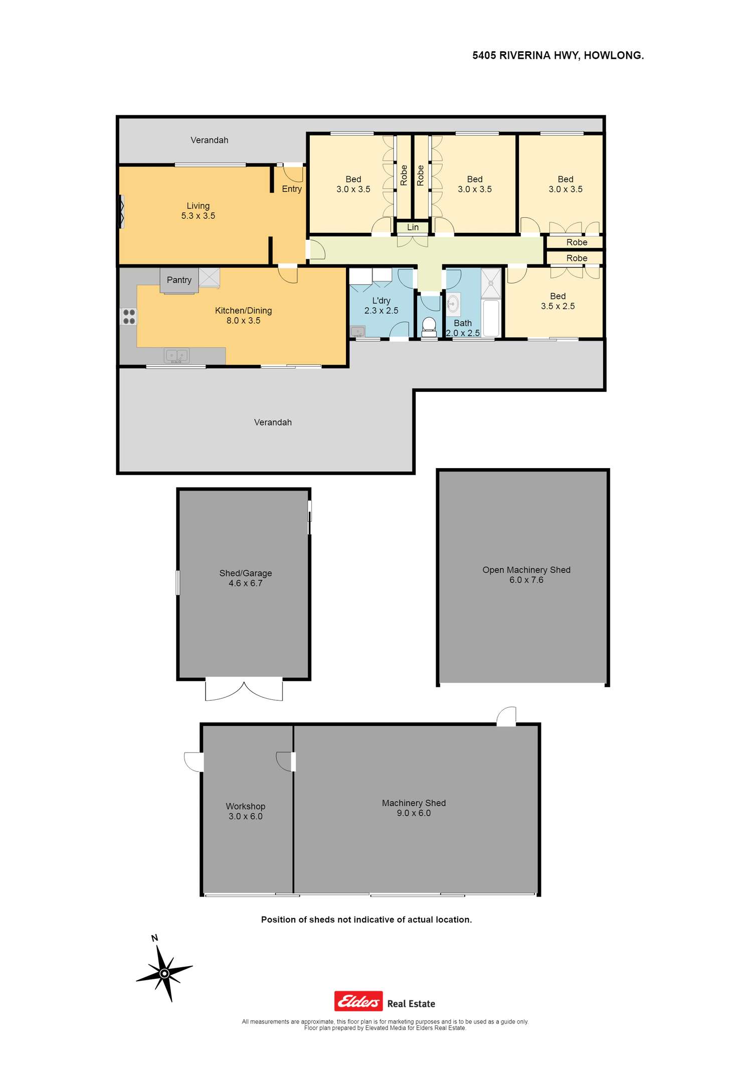 Floorplan of Homely acreageSemiRural listing, 5405 Riverina Highway, Howlong NSW 2643