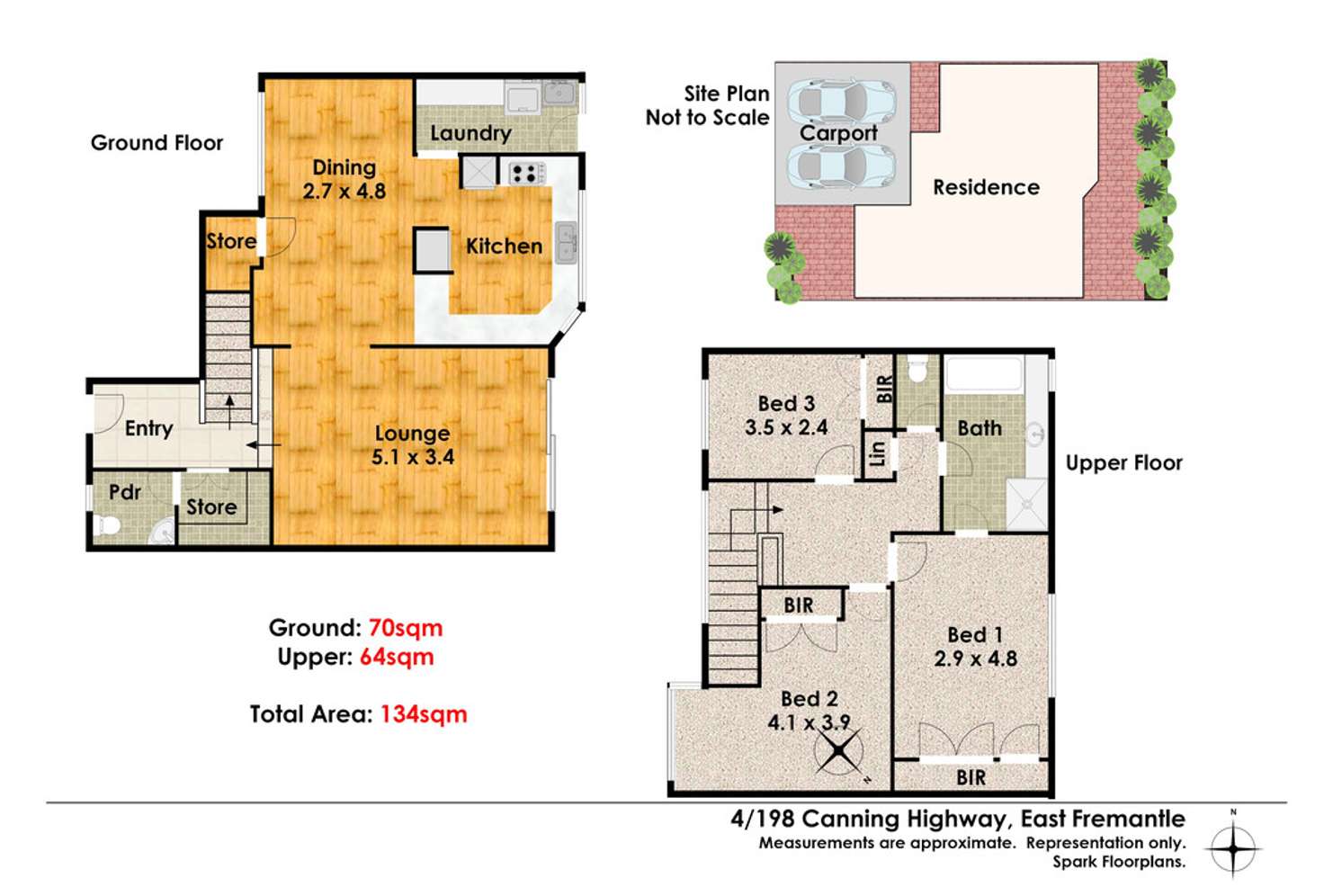 Floorplan of Homely townhouse listing, 4/198 Canning Highway, East Fremantle WA 6158