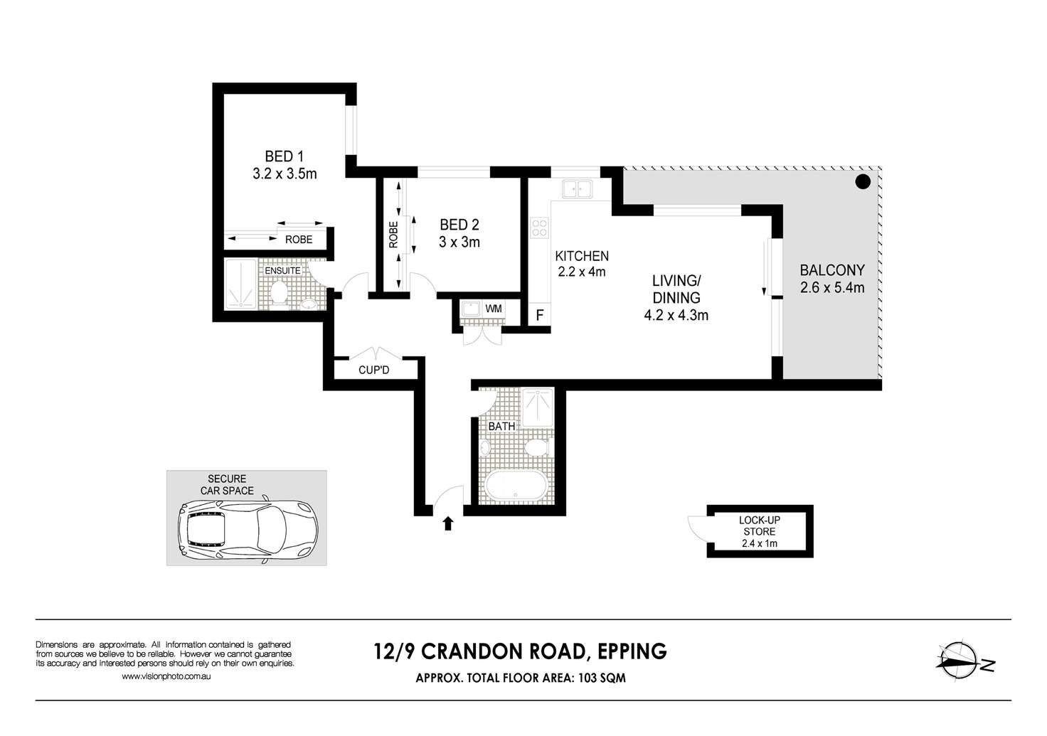Floorplan of Homely apartment listing, 12/9 Crandon Road, Epping NSW 2121