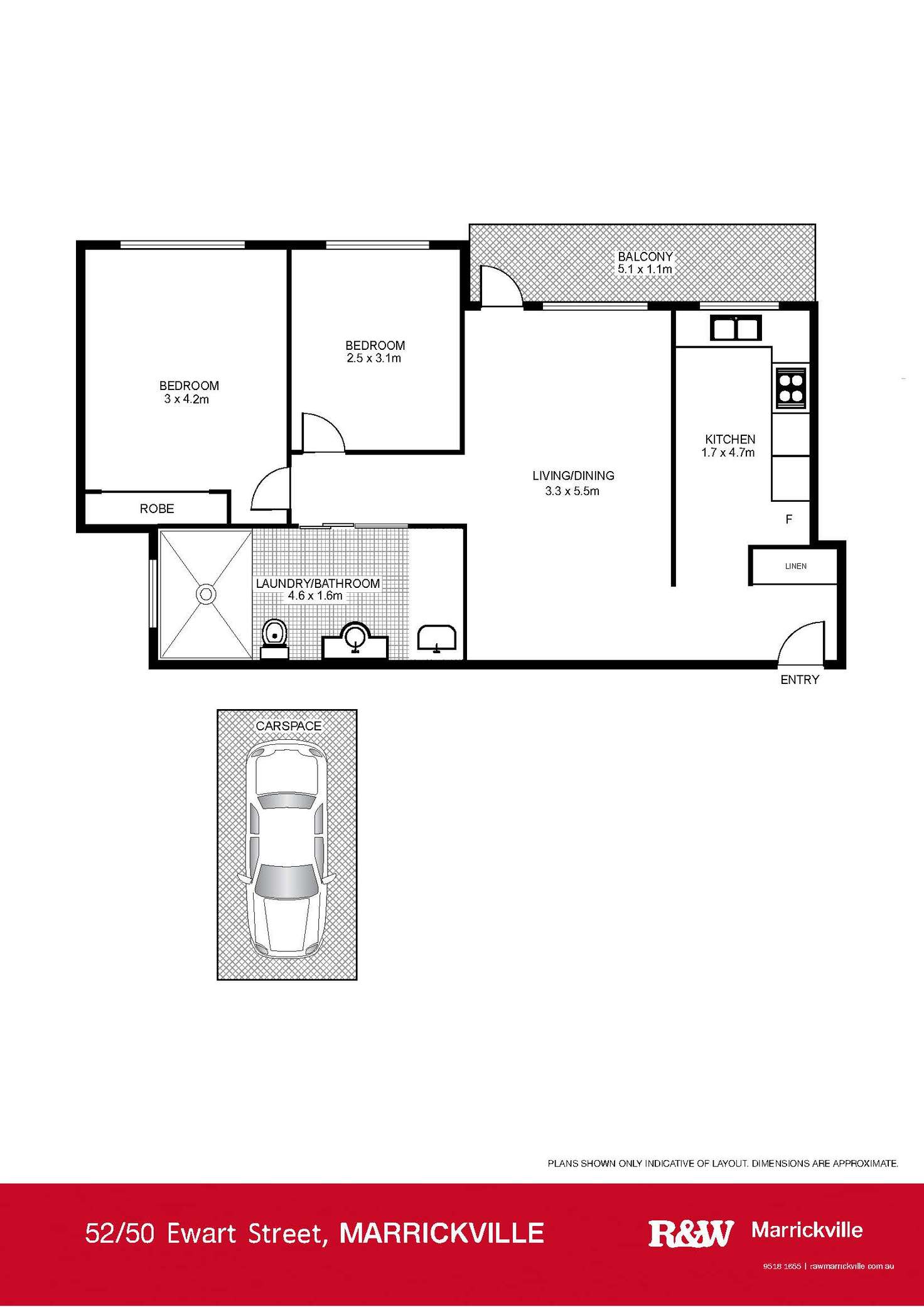 Floorplan of Homely unit listing, 52/50 Ewart Street, Marrickville NSW 2204
