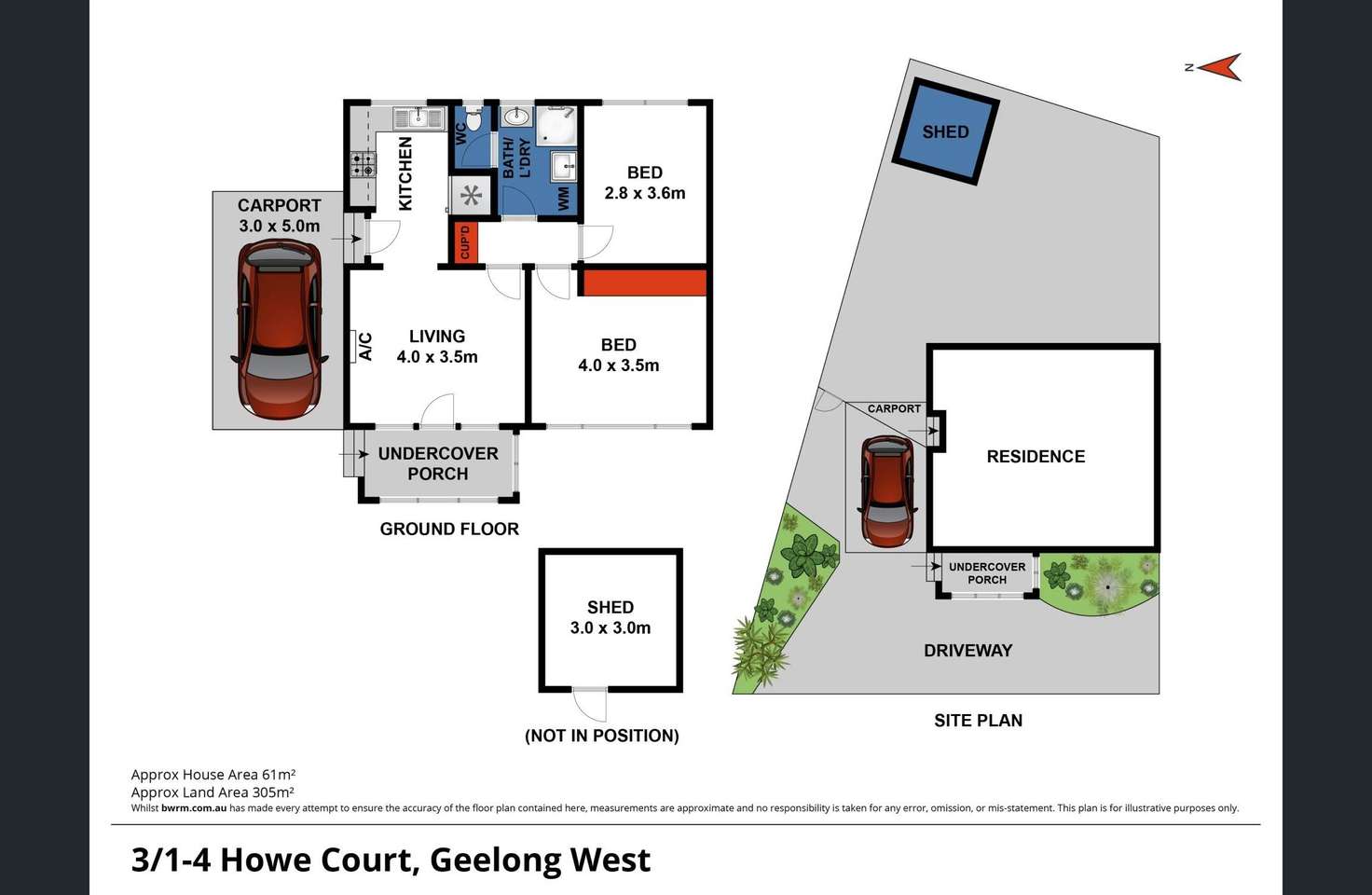 Floorplan of Homely unit listing, 3/1-4 Howe Court, Geelong West VIC 3218