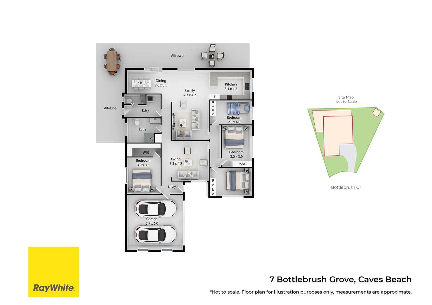 Floorplan of Homely house listing, 7 Bottlebrush Grove, Caves Beach NSW 2281