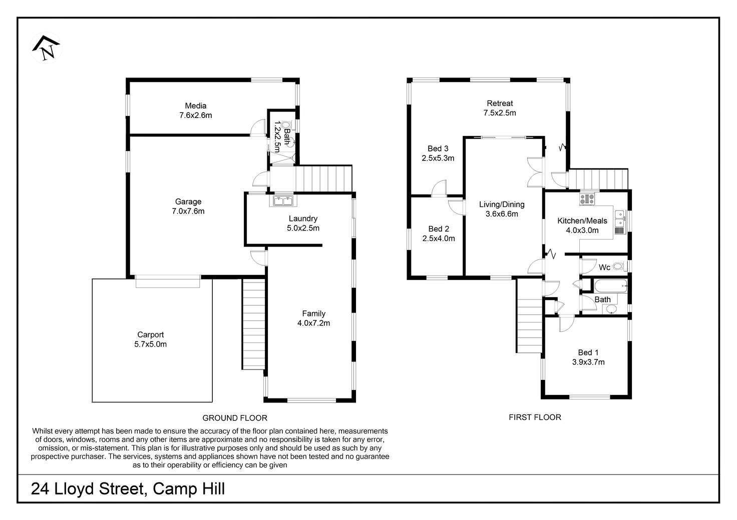Floorplan of Homely house listing, 24 Lloyd, Camp Hill QLD 4152