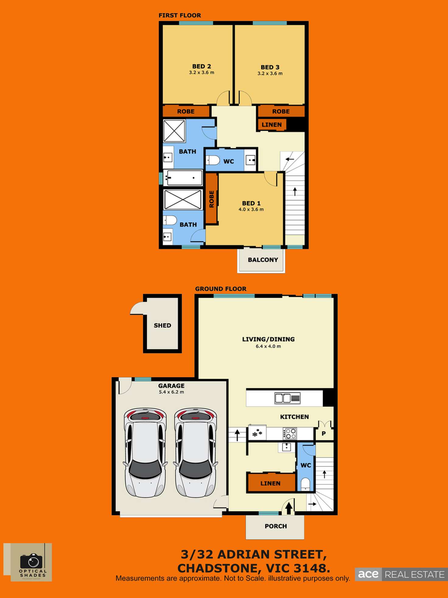 Floorplan of Homely townhouse listing, 3/32 Adrian Street, Chadstone VIC 3148