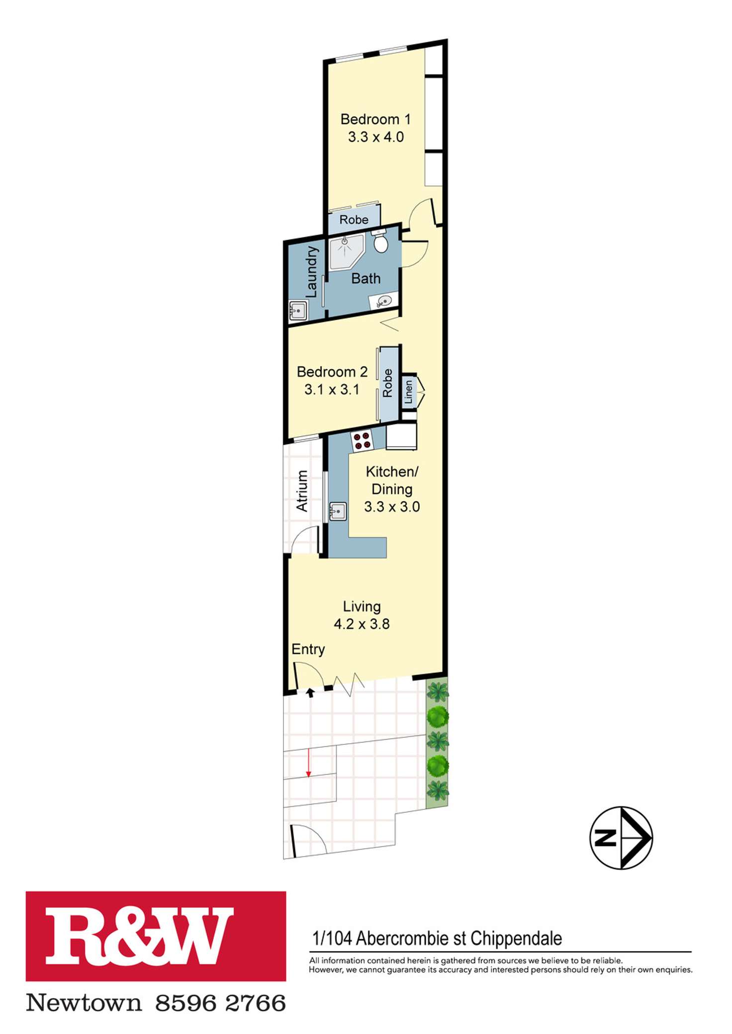 Floorplan of Homely apartment listing, 1/104 Abercrombie Street ( enter via McAlister lane),, Chippendale NSW 2008