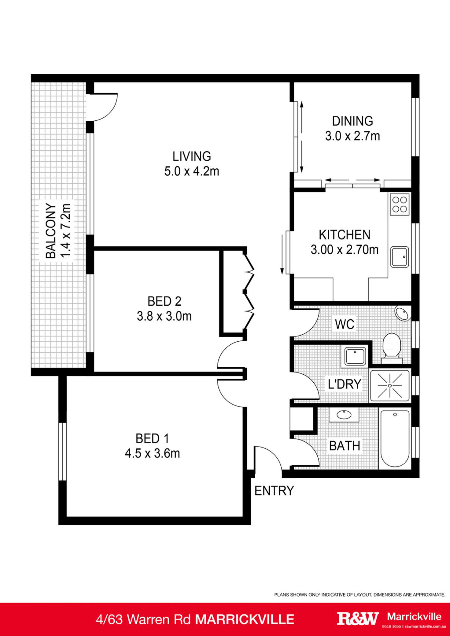 Floorplan of Homely unit listing, 4/63 Warren Road, Marrickville NSW 2204