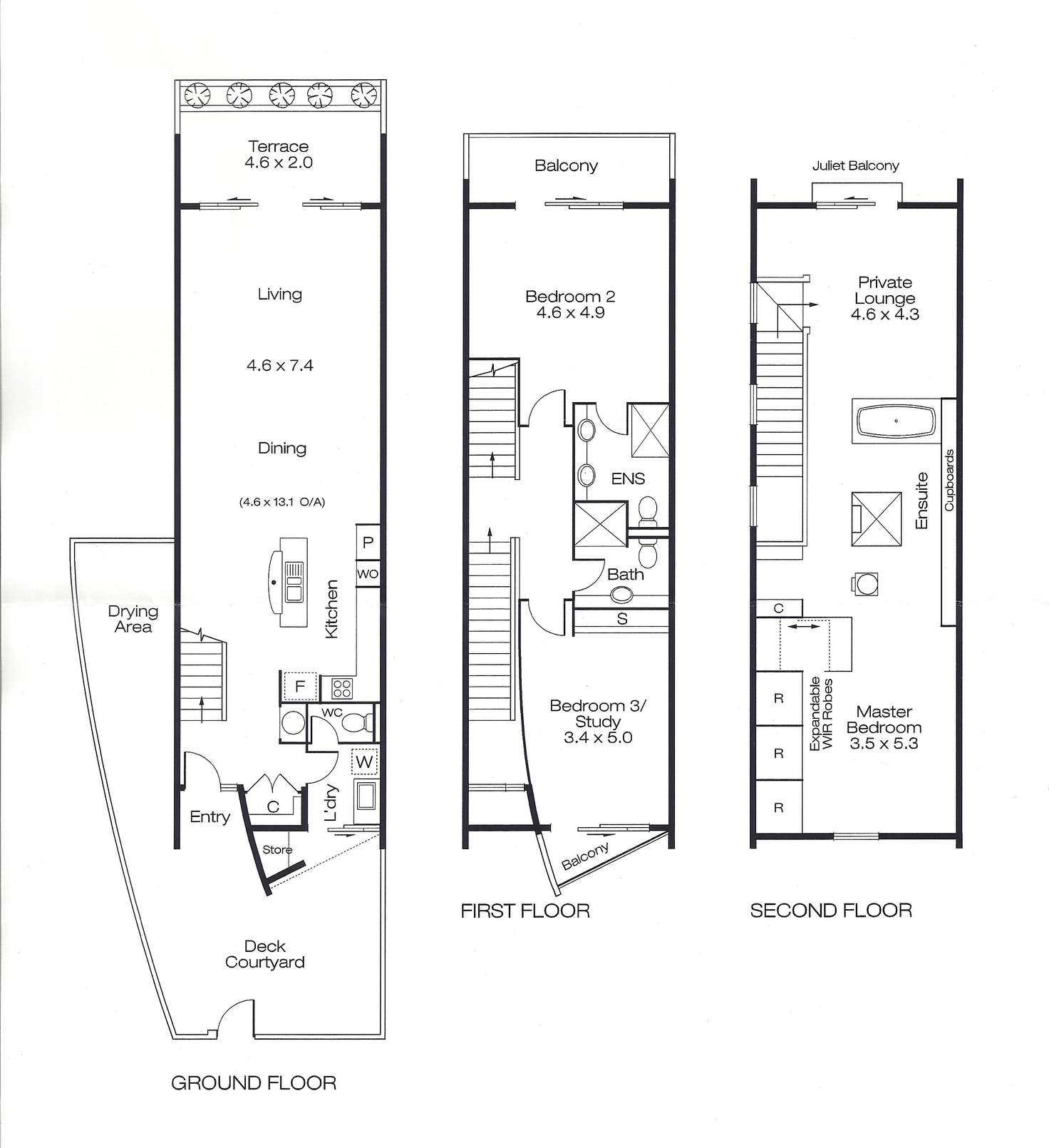 Floorplan of Homely townhouse listing, 15/153 Harold Street, Highgate WA 6003
