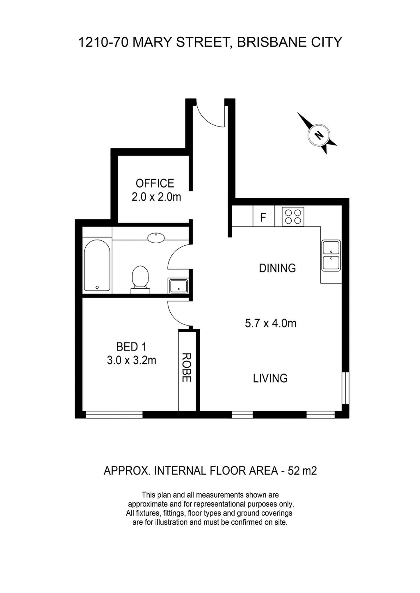 Floorplan of Homely unit listing, 1210/70 Mary Street, Brisbane City QLD 4000