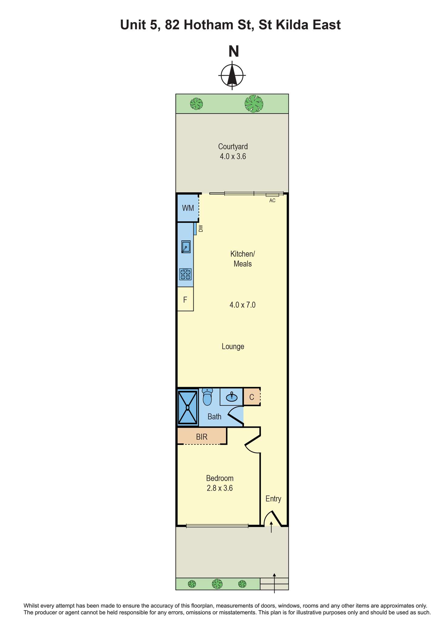 Floorplan of Homely apartment listing, 5/82 Hotham Street, St Kilda East VIC 3183
