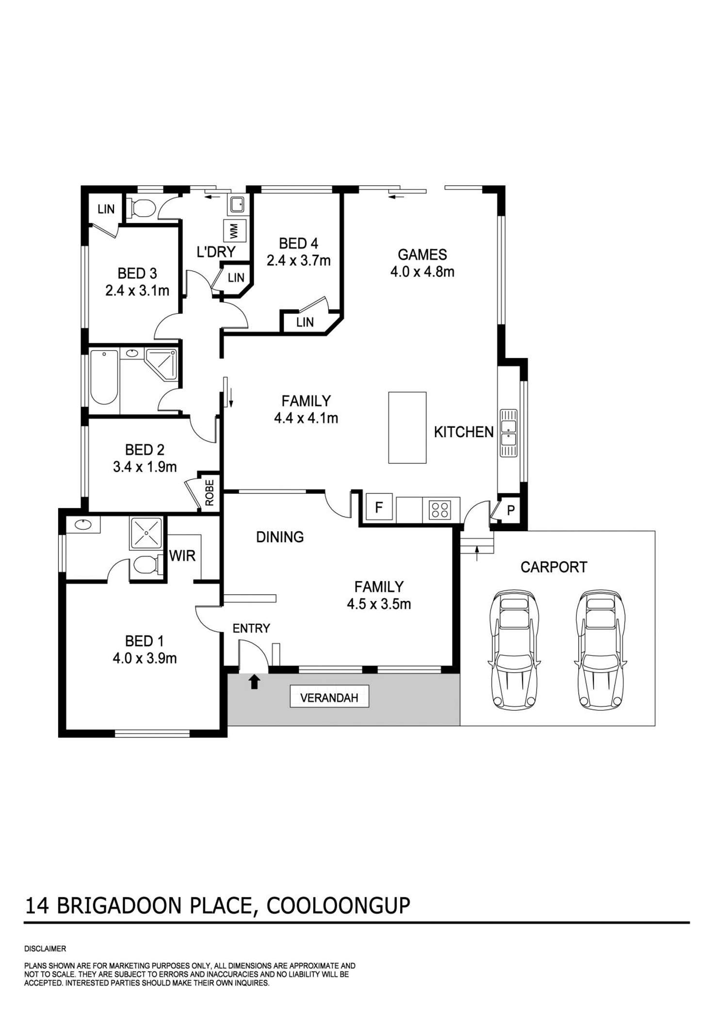 Floorplan of Homely house listing, 14 Brigadoon Place, Cooloongup WA 6168
