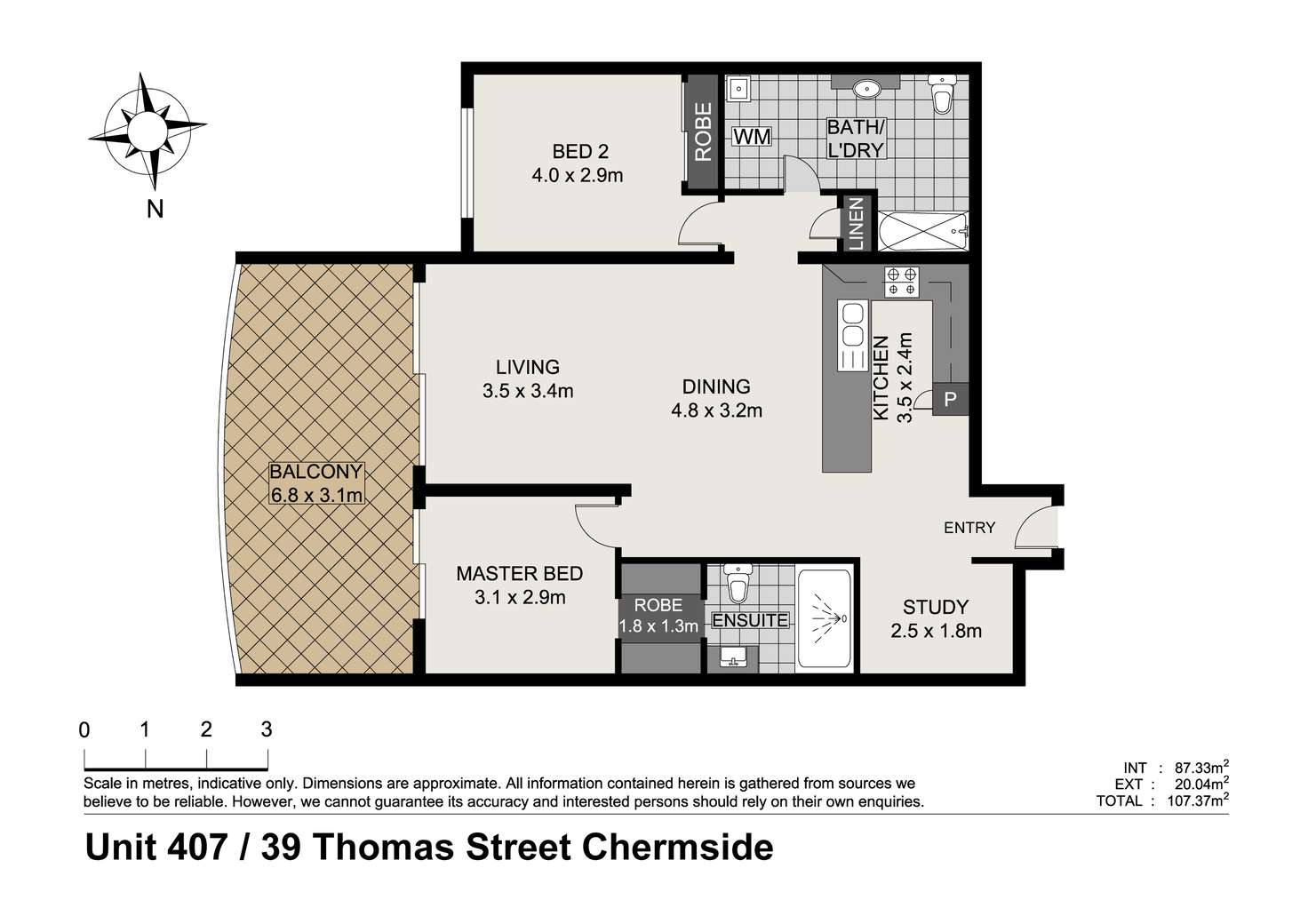 Floorplan of Homely unit listing, 407/39 Thomas Street, Chermside QLD 4032