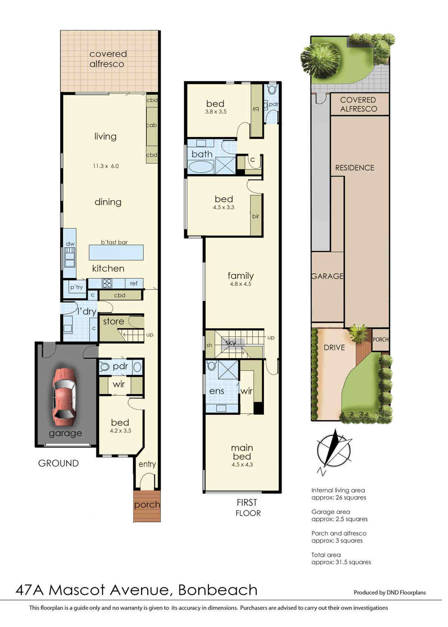 Floorplan of Homely townhouse listing, 47A Mascot Avenue, Bonbeach VIC 3196