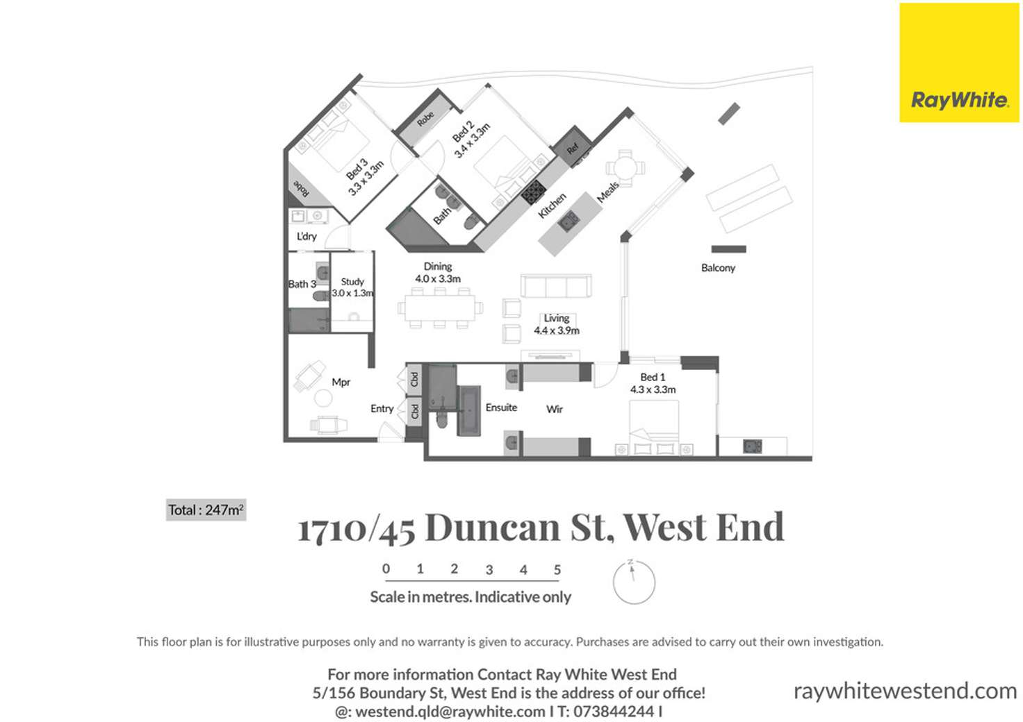 Floorplan of Homely apartment listing, 1710/45 Duncan Street, West End QLD 4101
