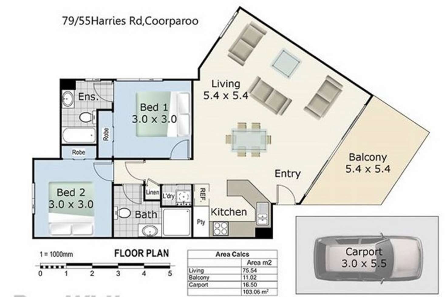 Floorplan of Homely apartment listing, 79/55 Harries Road, Coorparoo QLD 4151
