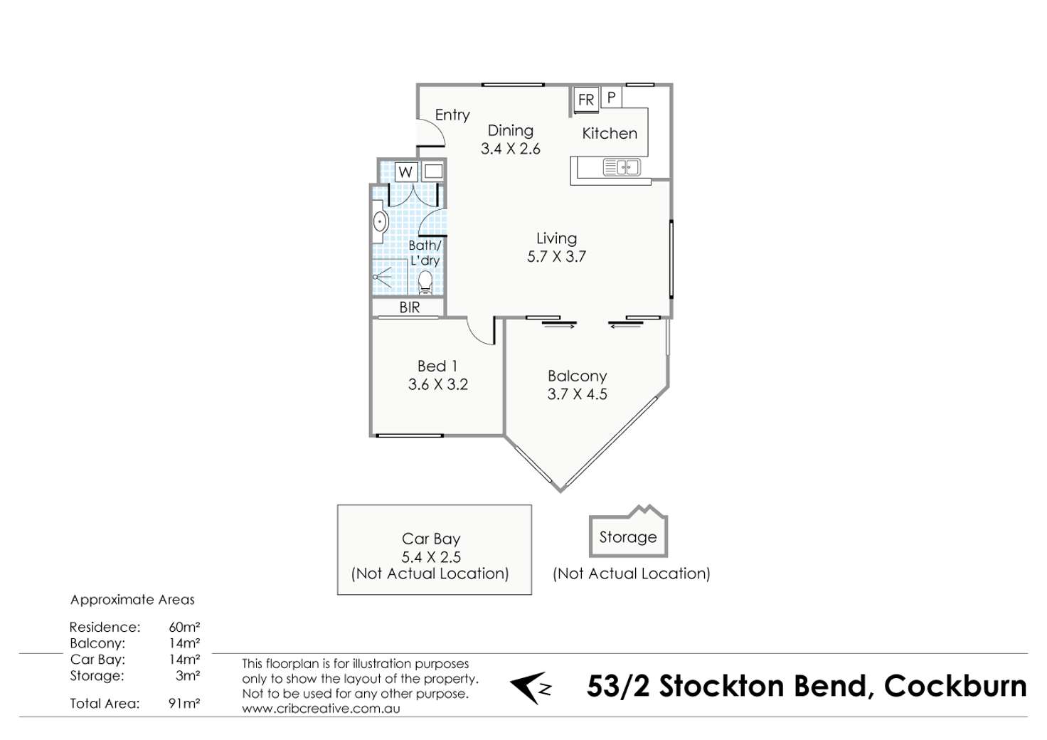 Floorplan of Homely apartment listing, 53/2 Stockton Bend, Cockburn Central WA 6164