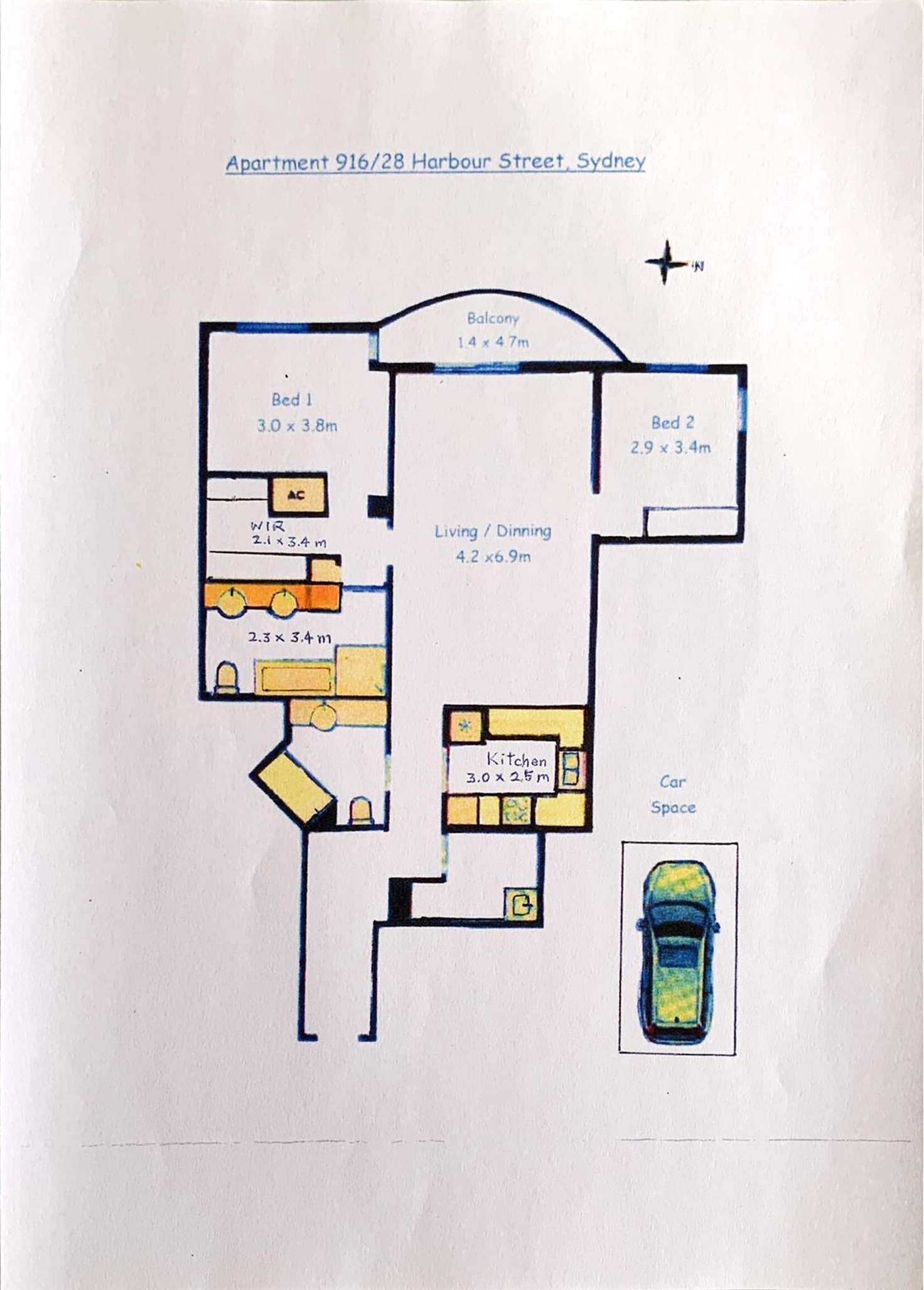 Floorplan of Homely apartment listing, 916/28 Harbour Street, Sydney NSW 2000