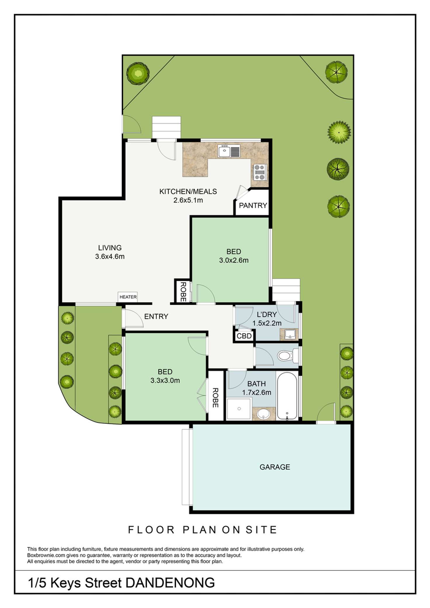 Floorplan of Homely unit listing, 1/5 Keys Street, Dandenong VIC 3175