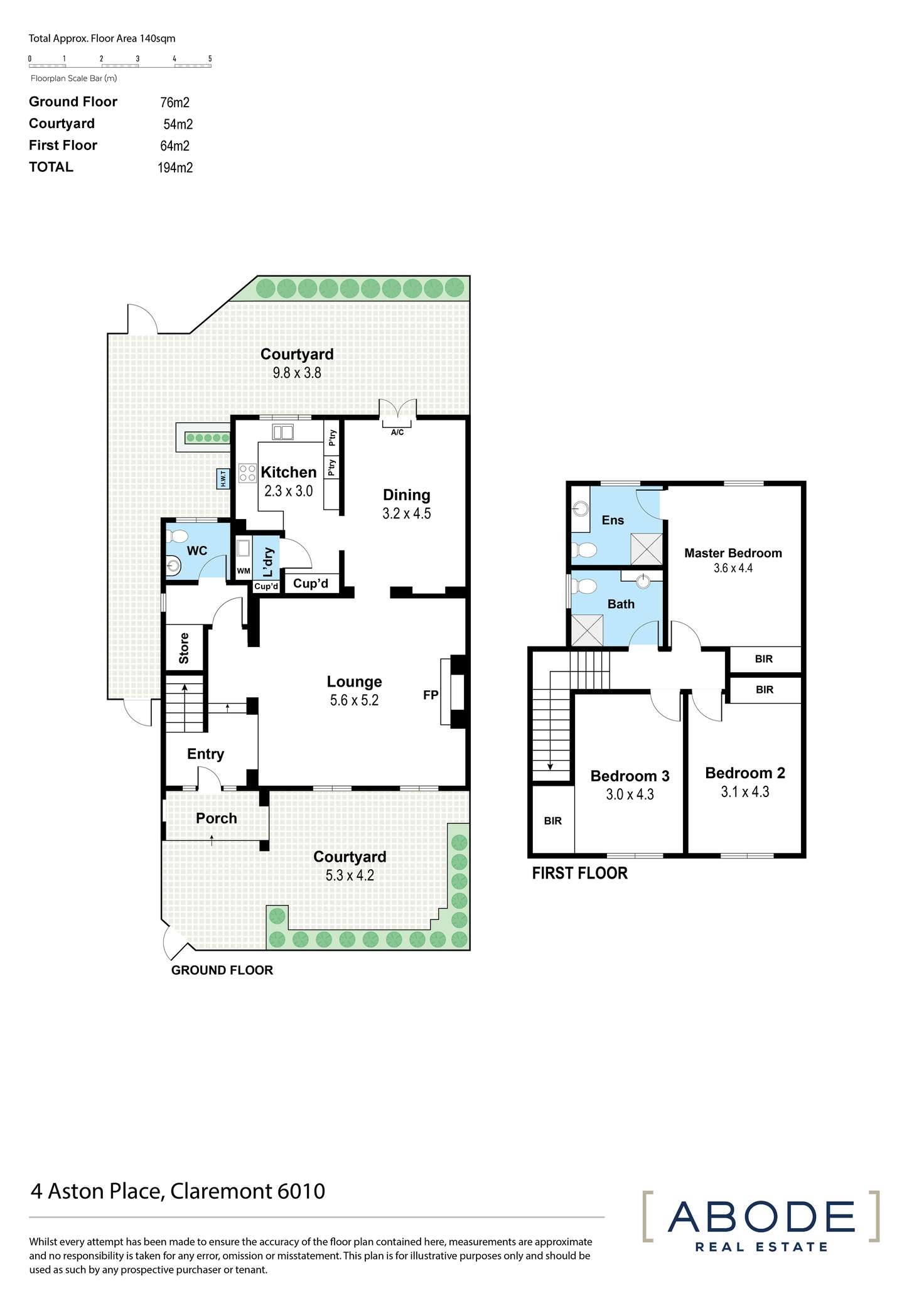 Floorplan of Homely townhouse listing, 4 Aston Place, Claremont WA 6010