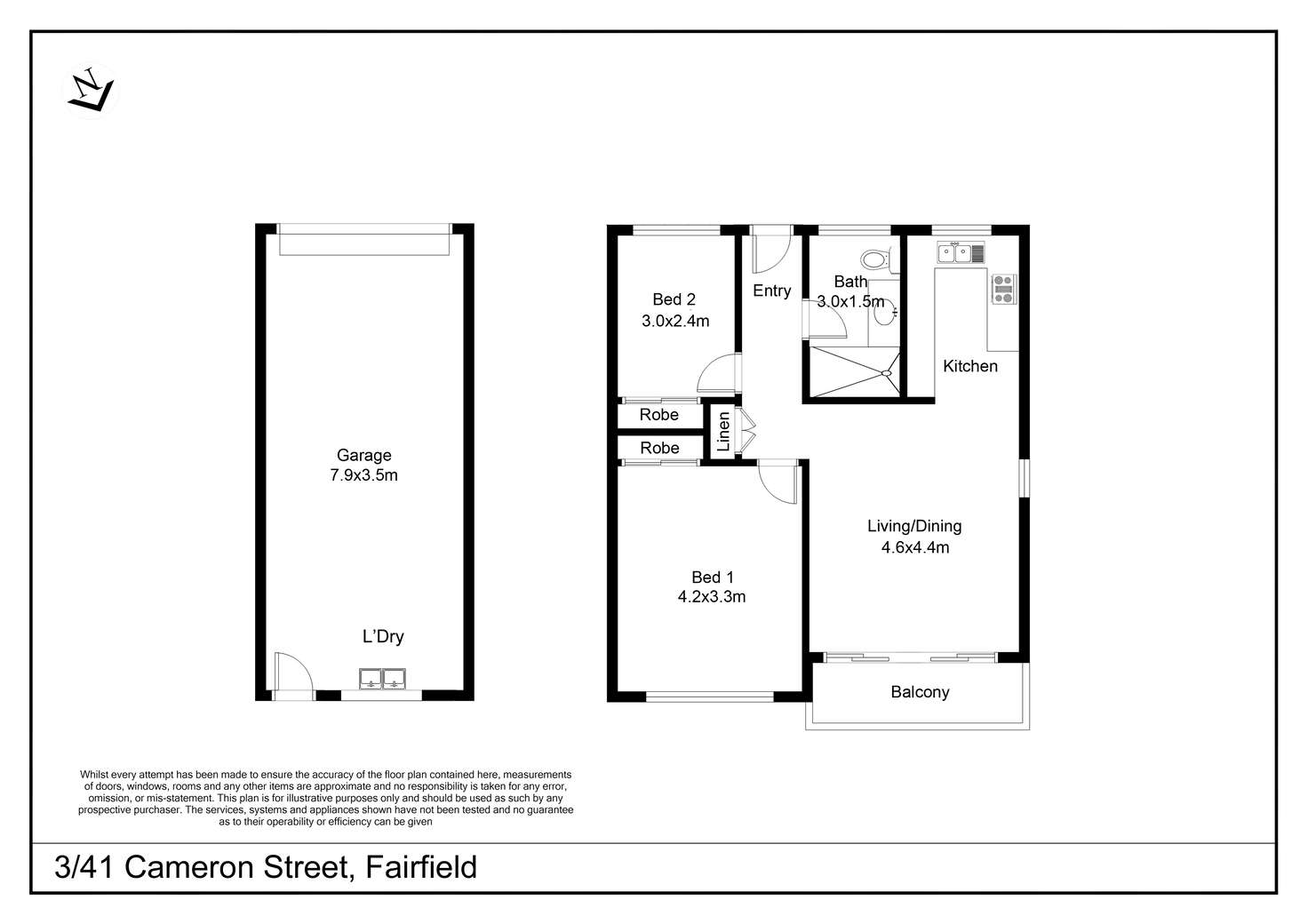 Floorplan of Homely unit listing, 3/41 Cameron St, Fairfield QLD 4103