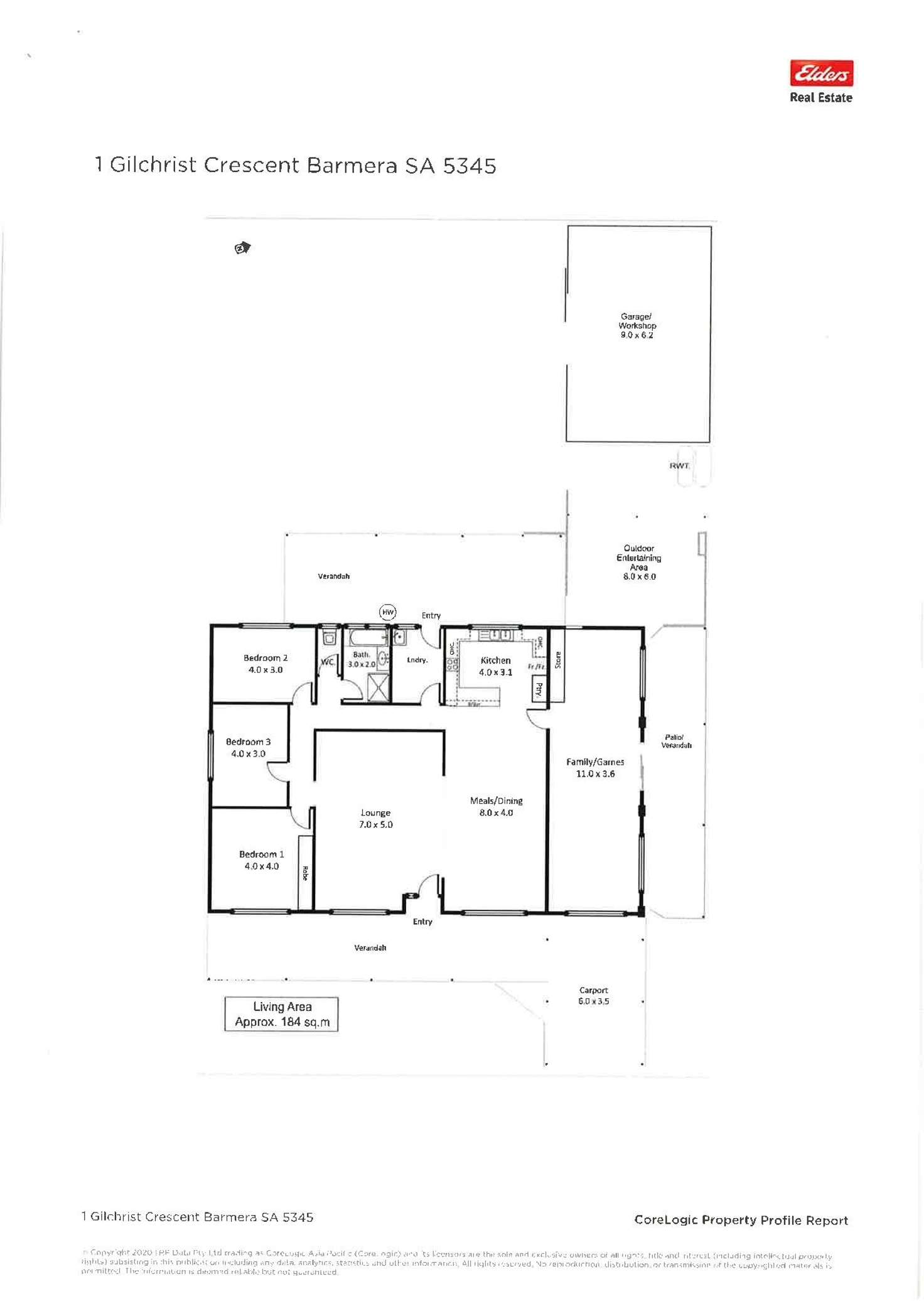 Floorplan of Homely house listing, 1 Gilchrist Crescent, Barmera SA 5345