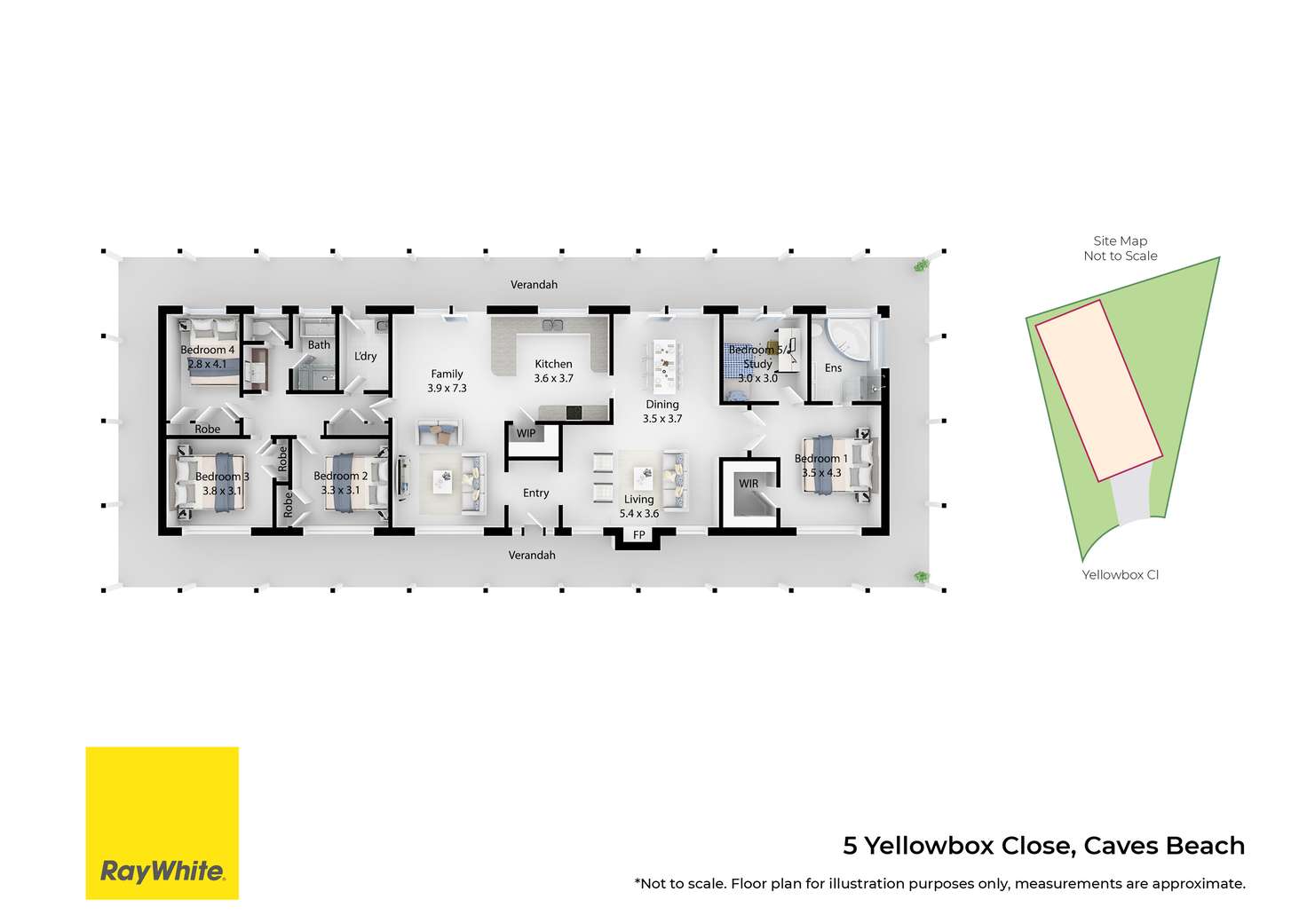 Floorplan of Homely house listing, 5 Yellowbox Close, Caves Beach NSW 2281