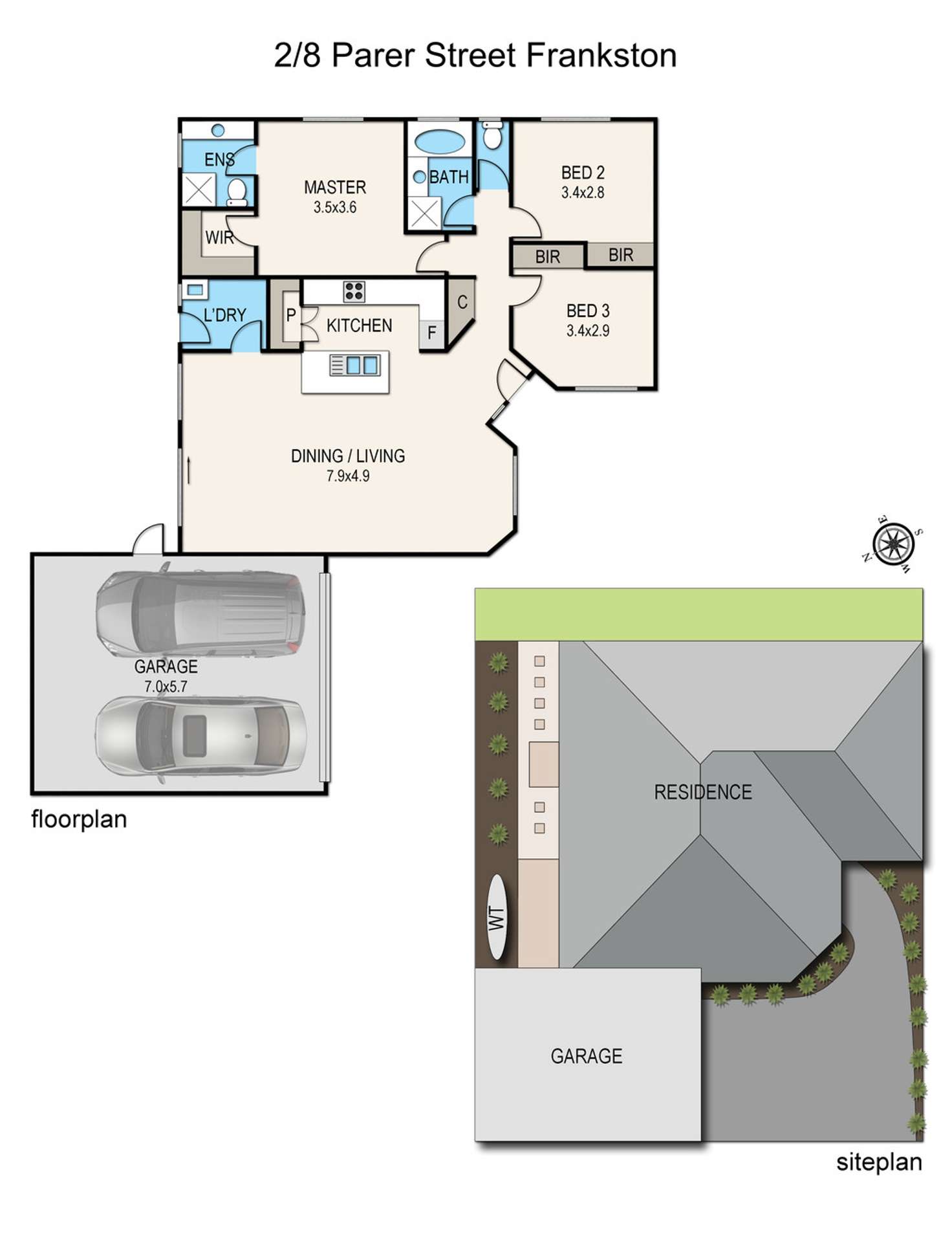 Floorplan of Homely house listing, 2/8 Parer Street, Frankston VIC 3199