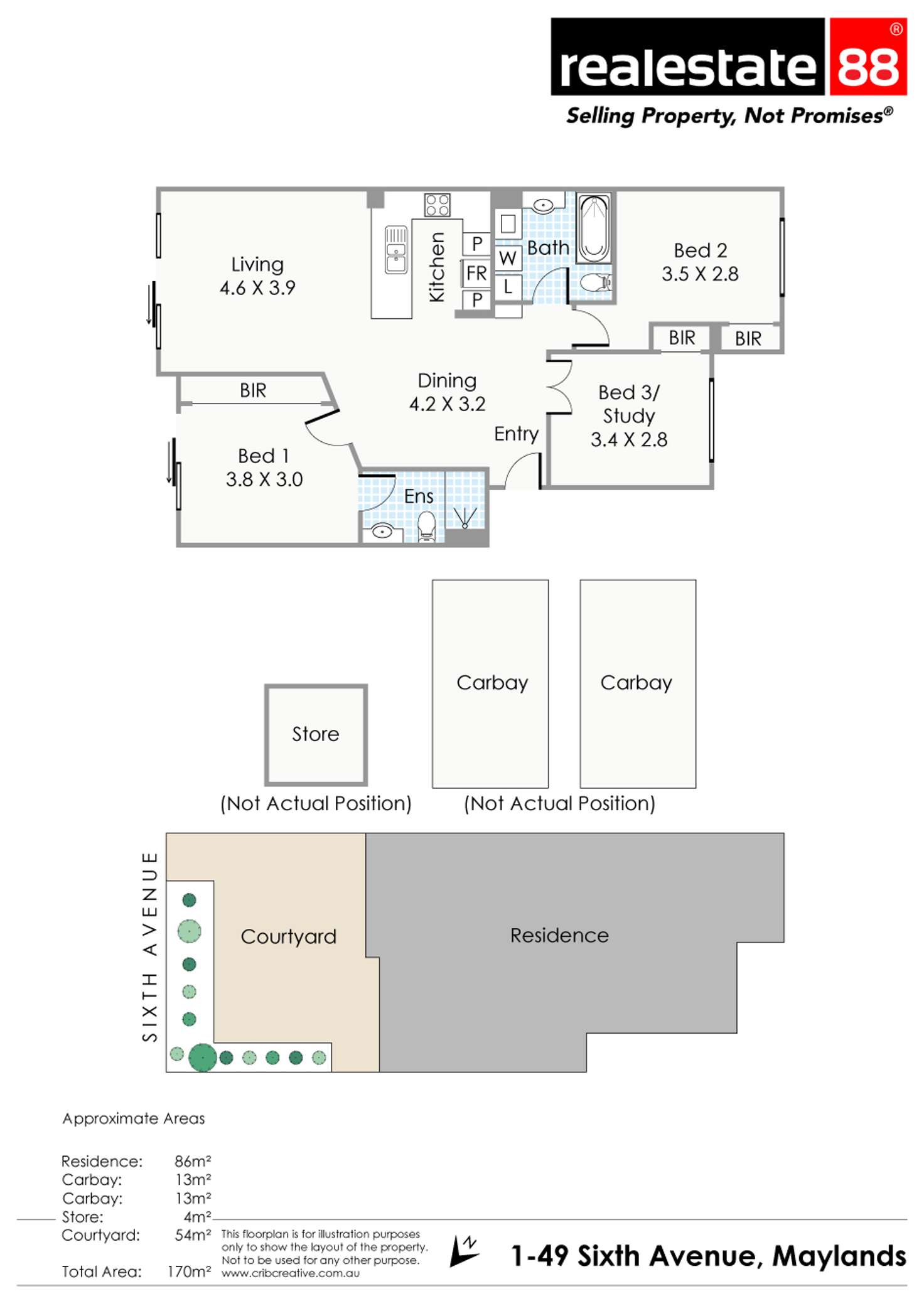 Floorplan of Homely apartment listing, 1/49 Sixth Avenue, Maylands WA 6051
