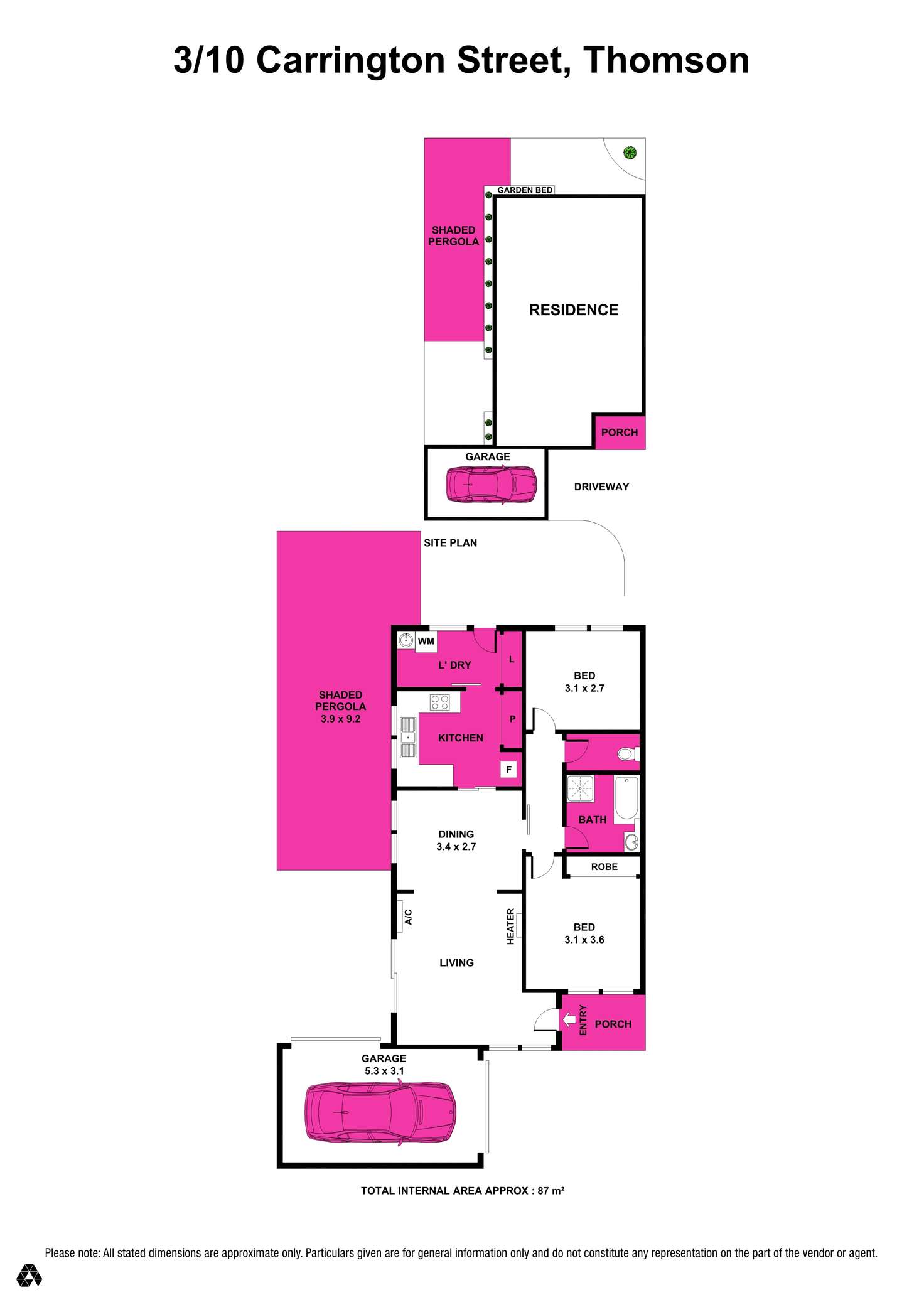 Floorplan of Homely unit listing, 3 / 10 Carrington St, Thomson VIC 3219