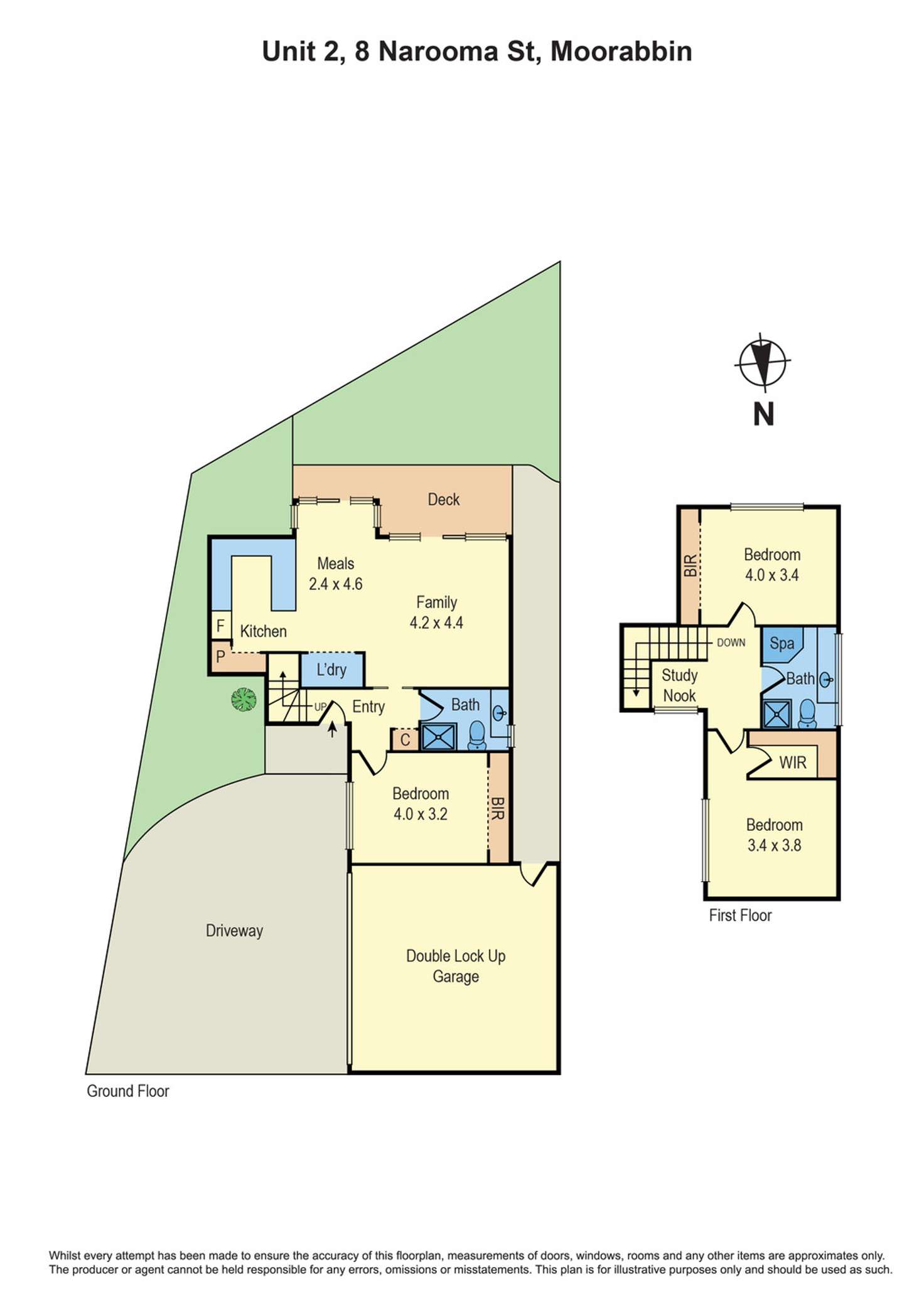 Floorplan of Homely townhouse listing, 2/8 Narooma Street, Moorabbin VIC 3189