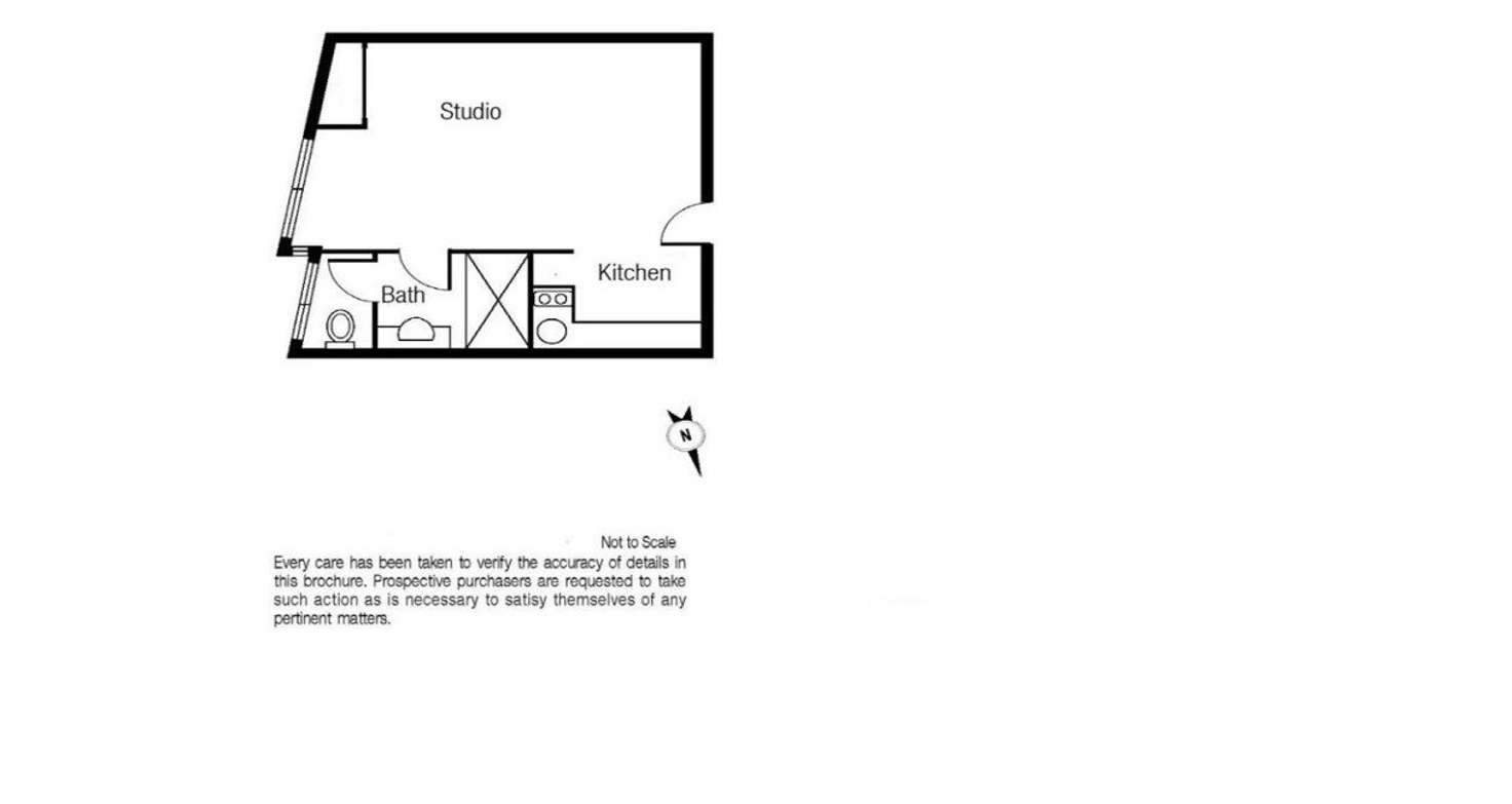 Floorplan of Homely studio listing, 205/25 Hotham Street, East Melbourne VIC 3002